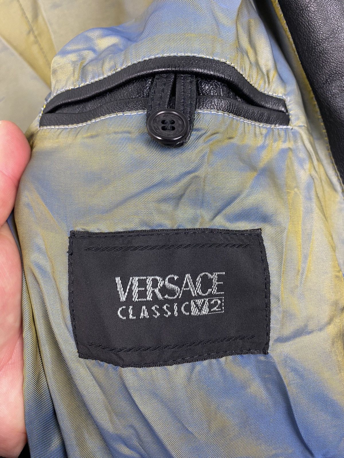 Versace Vintage Versace Classic V2 Leather Coat Jacket Prada Size US XL / EU 56 / 4 - 12 Thumbnail