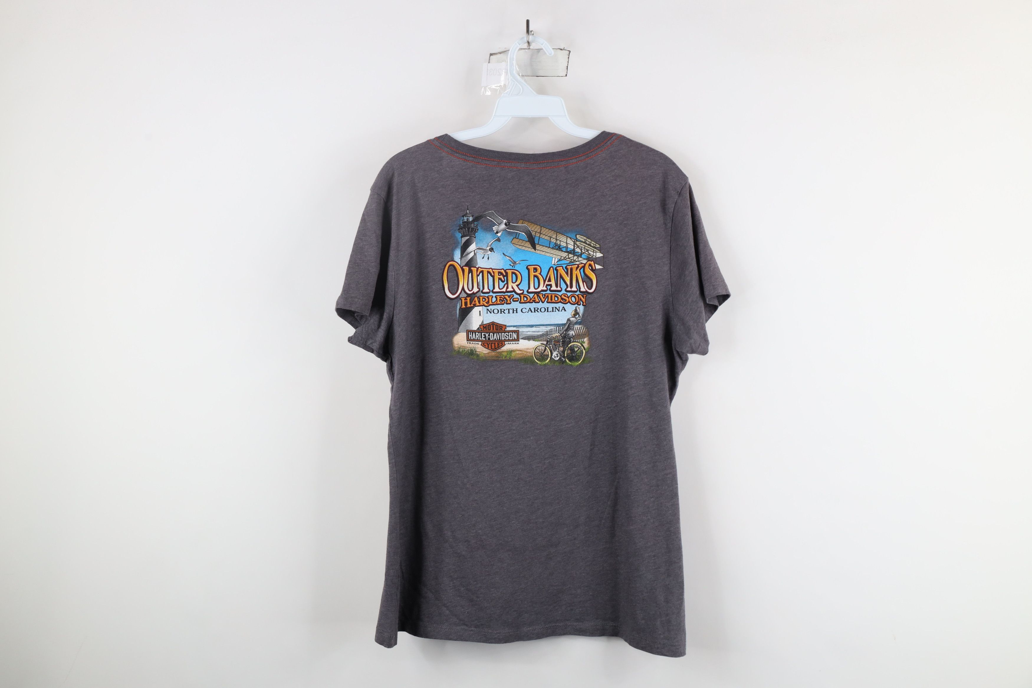 Harley Davidson × Vintage Y2K Harley Davidson Out Big Logo Jersey Knit T-Shirt Gray Size XL / US 12-14 / IT 48-50 - 12 Thumbnail