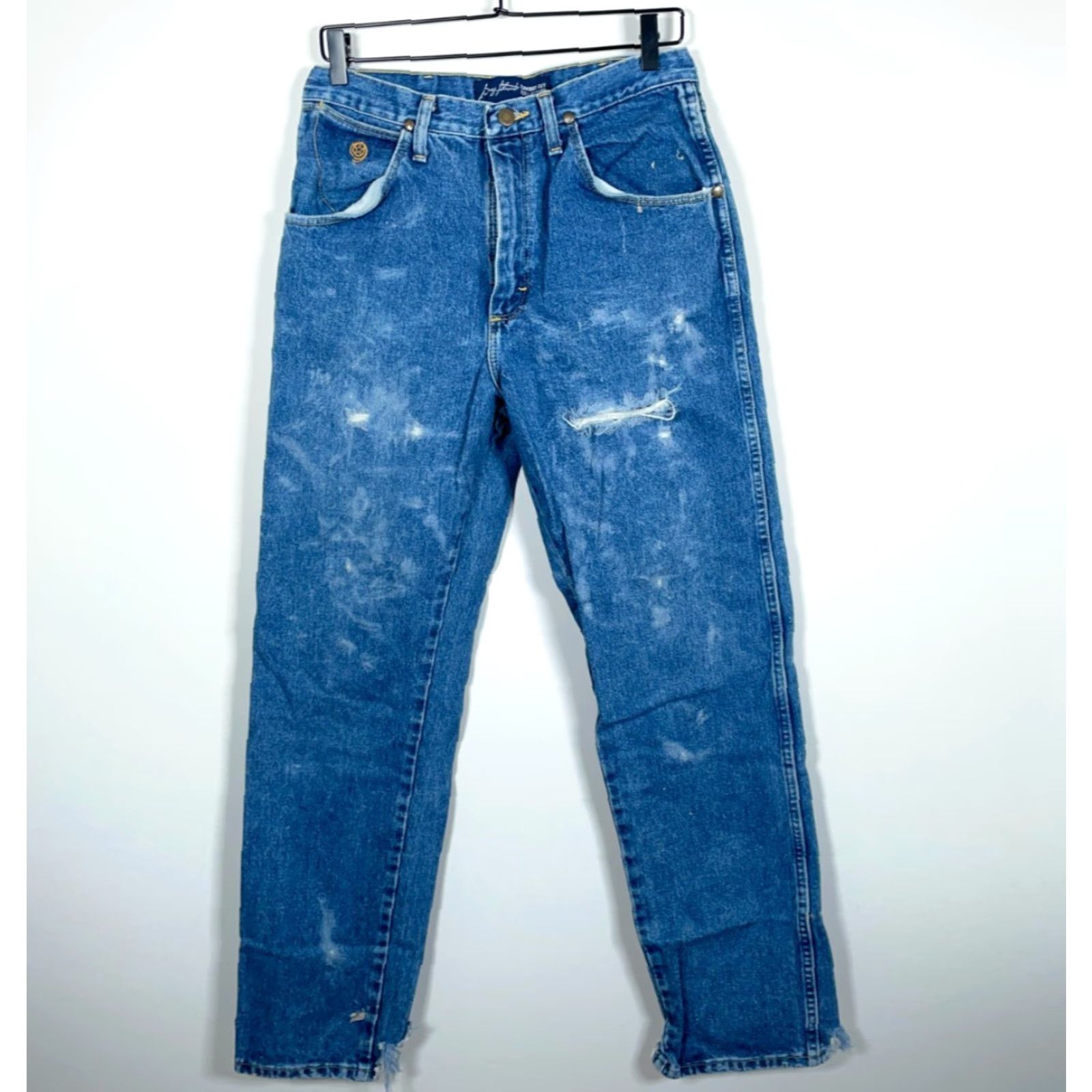 Wrangler VINTAGE Wrangler George Strait Jeans Men's 31 x 33 (33 x 34 Tag) Cowboy Cut Distressed Size US 31 - 2 Thumbnail