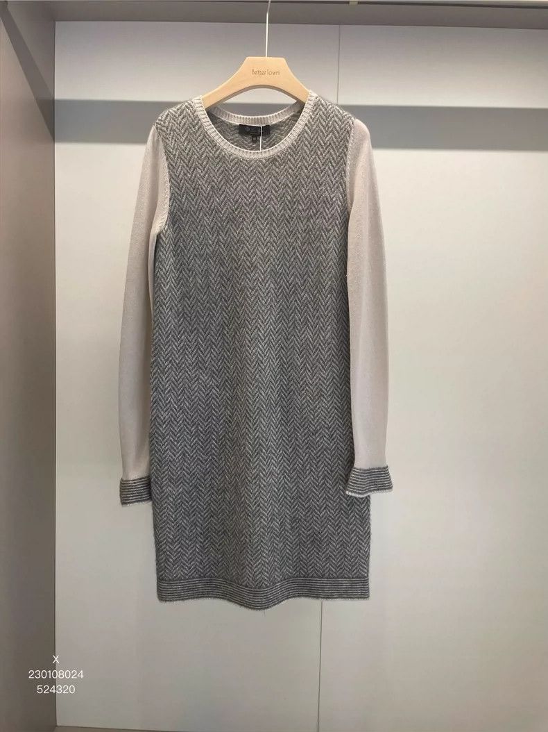 Loro Piana LORO PIANA Gray beige goat cashmere sweater dress Size M / US 6-8 / IT 42-44 - 1 Thumbnail