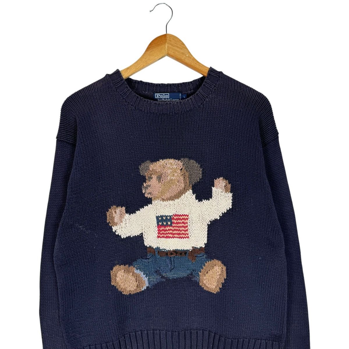 Polo Ralph Lauren 🔥POLO BEAR RL KNITWEAR HAND KNIT SWEATER Size US L / EU 52-54 / 3 - 3 Thumbnail