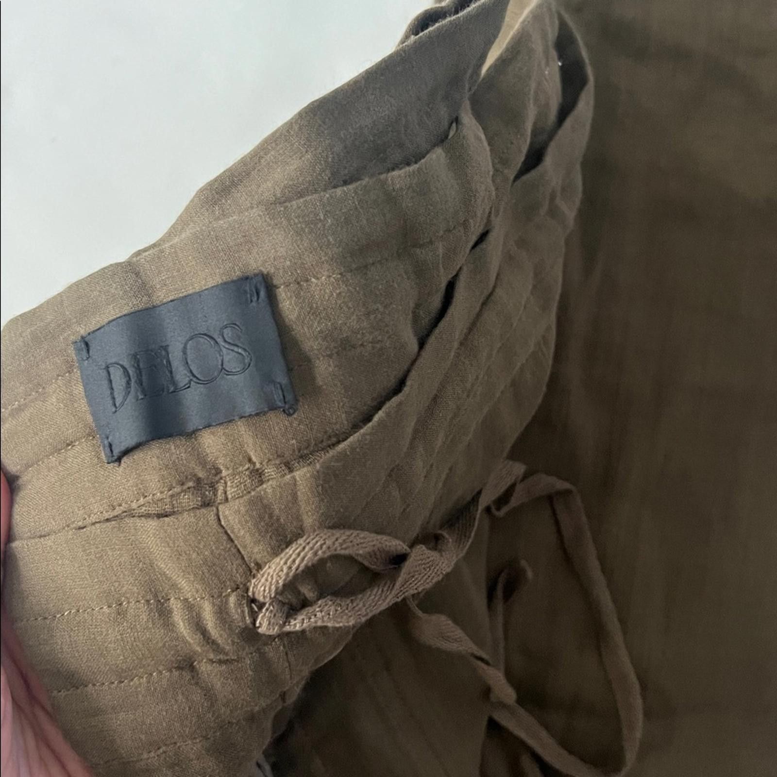 Delong DELOS 100% Cotton Casual Drawstring Soft Straight Leg Pants Size US 32 / EU 48 - 5 Thumbnail