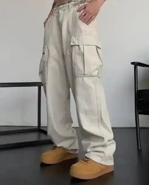 Japanese Brand × Vintage Cargo Pants Cream- Korean Streetwear Style Pants Size US 30 / EU 46 - 4 Thumbnail