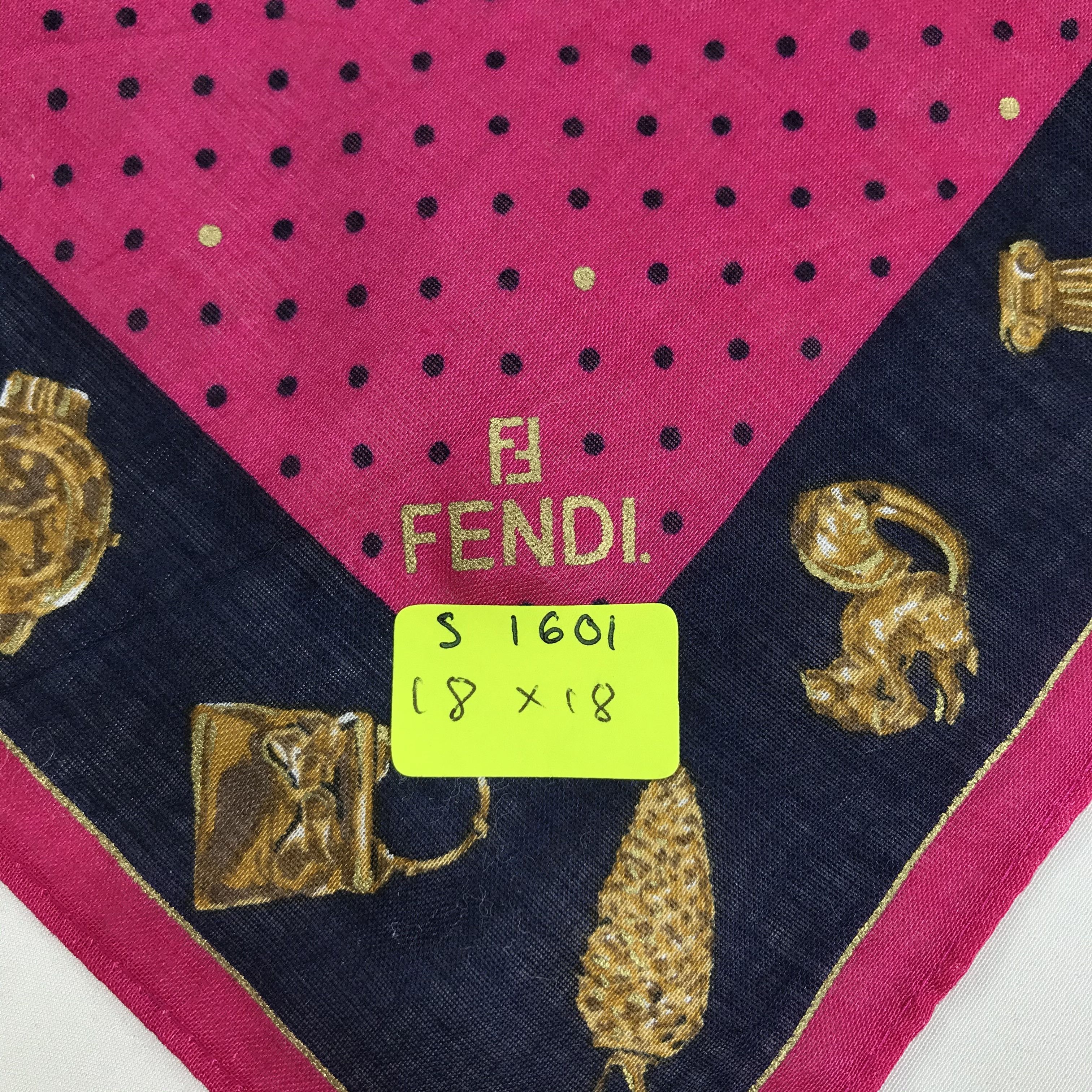 Vintage Vintage Fendi Bandana / Handkerchief / Neckerchief - S1601 Size ONE SIZE - 5 Thumbnail