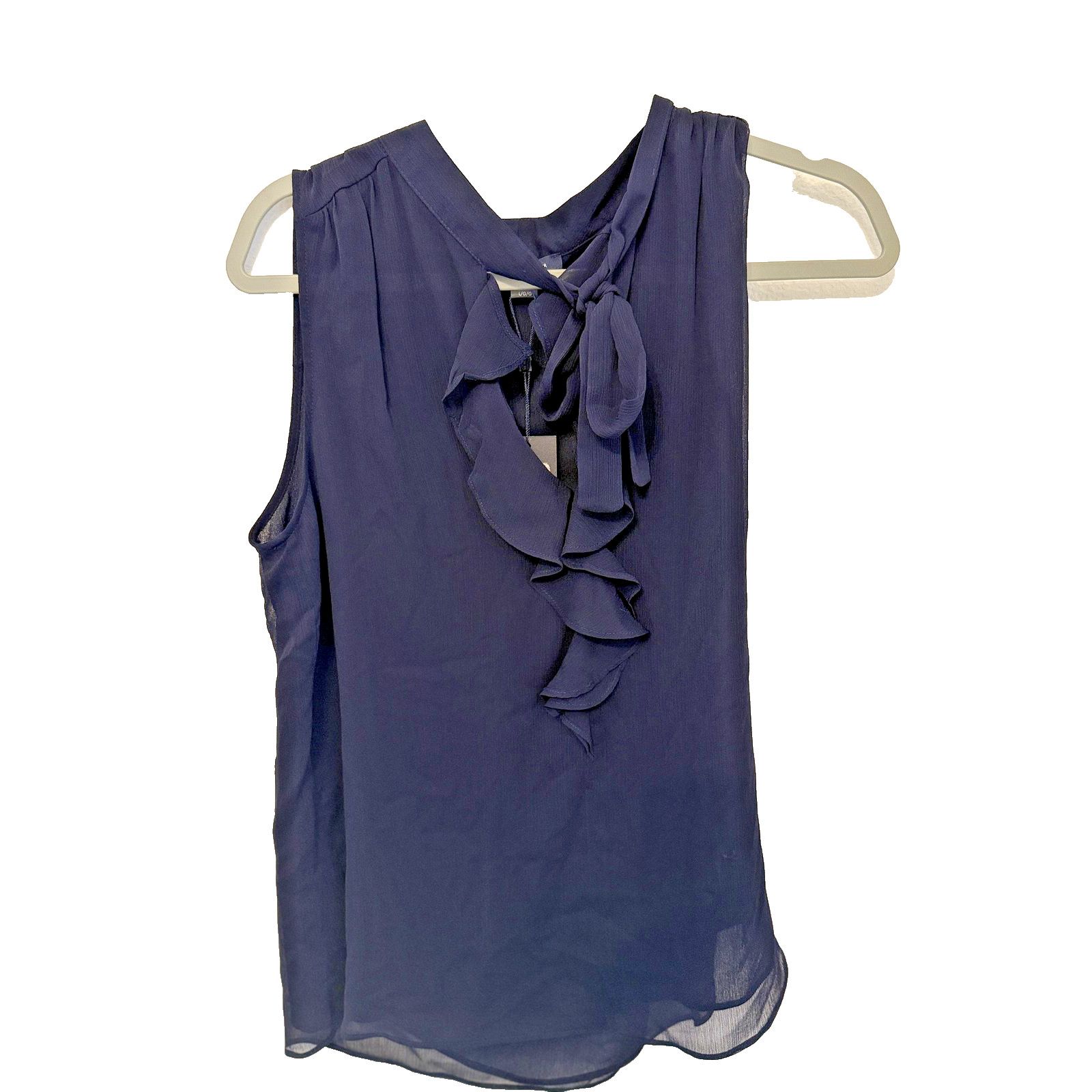 Tommy Hilfiger Tommy Hilfiger Blouse Women LG Navy Sleeveless Chiffon Top Size L / US 10 / IT 46 - 2 Thumbnail