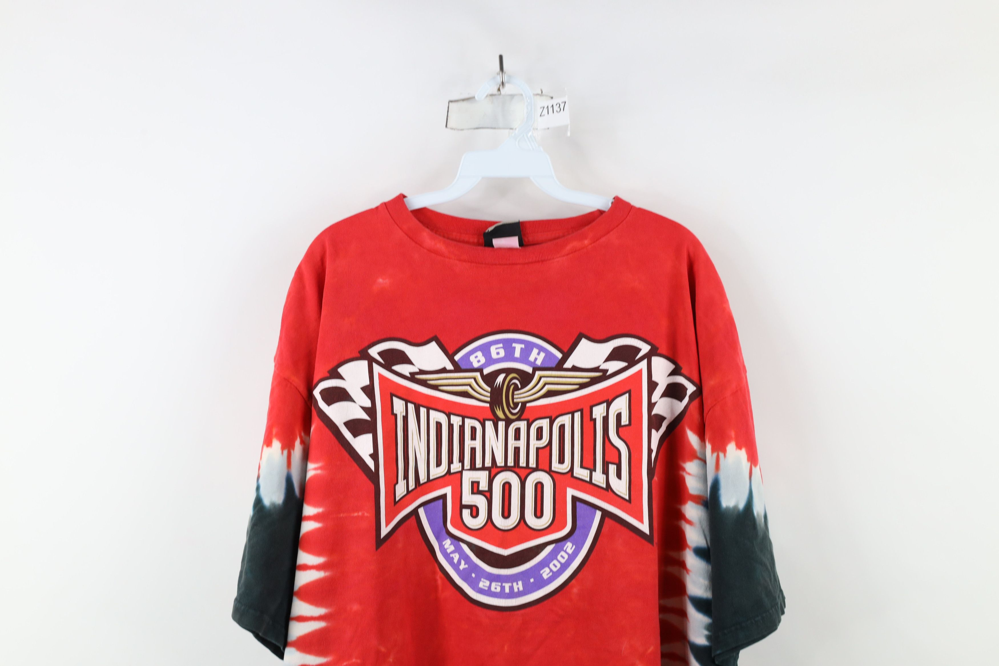 Liquid Blue × Vintage Vintage Y2K Liquid Blue Indianapolis 500 Acid Wash T-Shirt Size US XXL / EU 58 / 5 - 2 Thumbnail