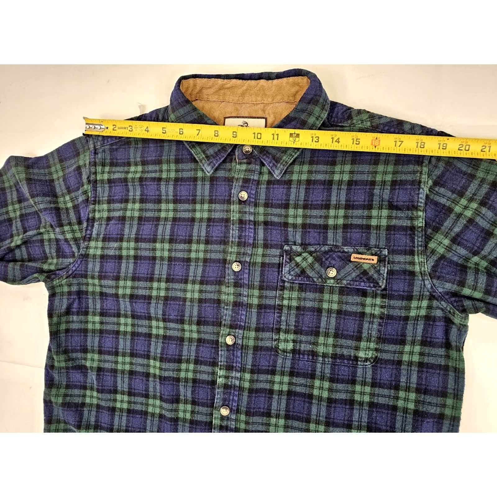 Vintage Legendary Whitetails Shirt Button Plaid Flannel Corduroy Flip Cuff Tartan Men L Size US L / EU 52-54 / 3 - 5 Thumbnail
