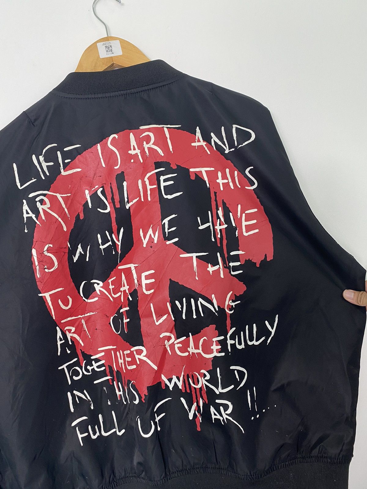 Art Comes First Peace Big Logo Bomber Jacket Size US L / EU 52-54 / 3 - 3 Thumbnail