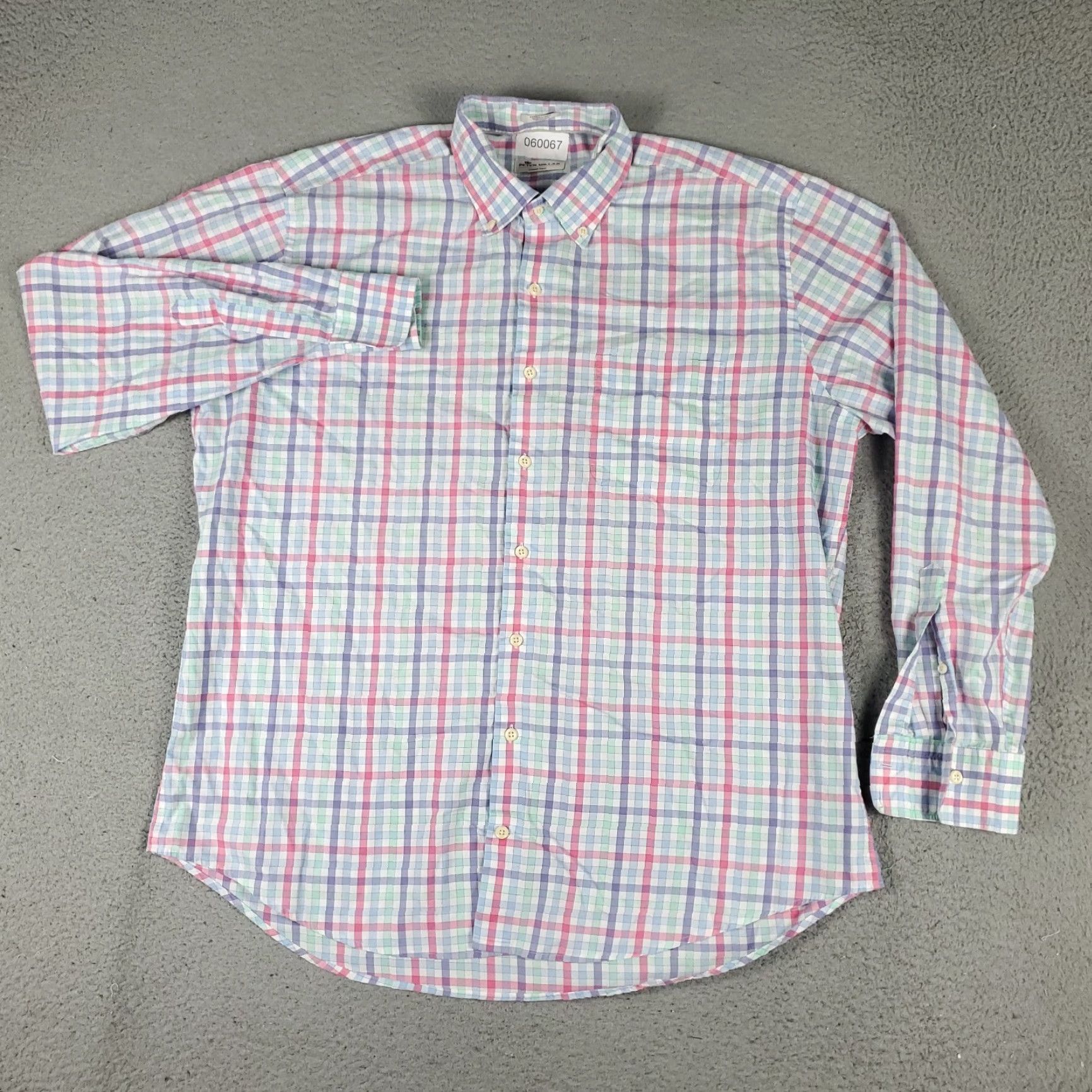 Peter Millar VINTAGE? No — Peter Millar Shirt Mens XL Blue Plaid Button-Up Long Sleeve Casual Dress Shirt Size US XL / EU 56 / 4 - 2 Thumbnail