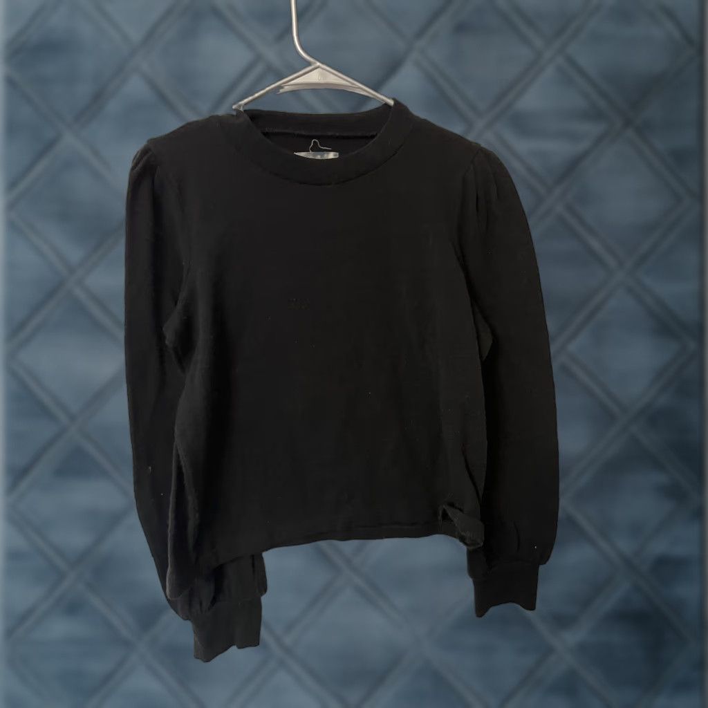 Madewell Madewell Sweater Womens M Black Crew Neck Puff Shoulder Long Sleeve Pullover Size M / US 6-8 / IT 42-44 - 1 Thumbnail