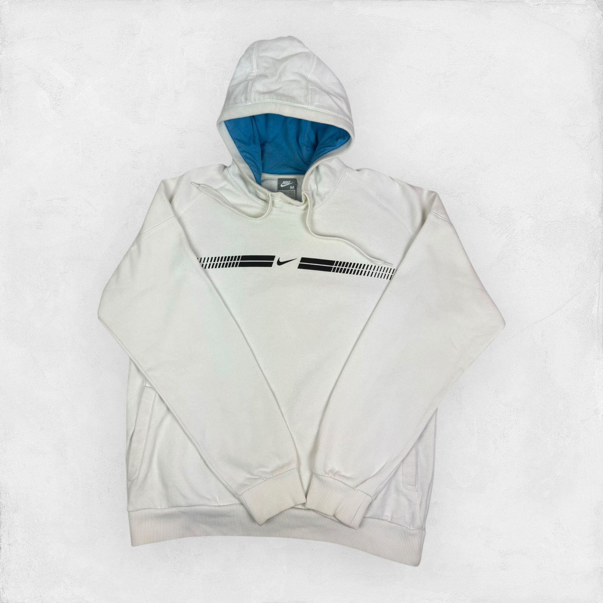 Nike Nike Men's White Middle Swoosh Pullover Fleece Hoodie Medium Size US M / EU 48-50 / 2 - 4 Thumbnail