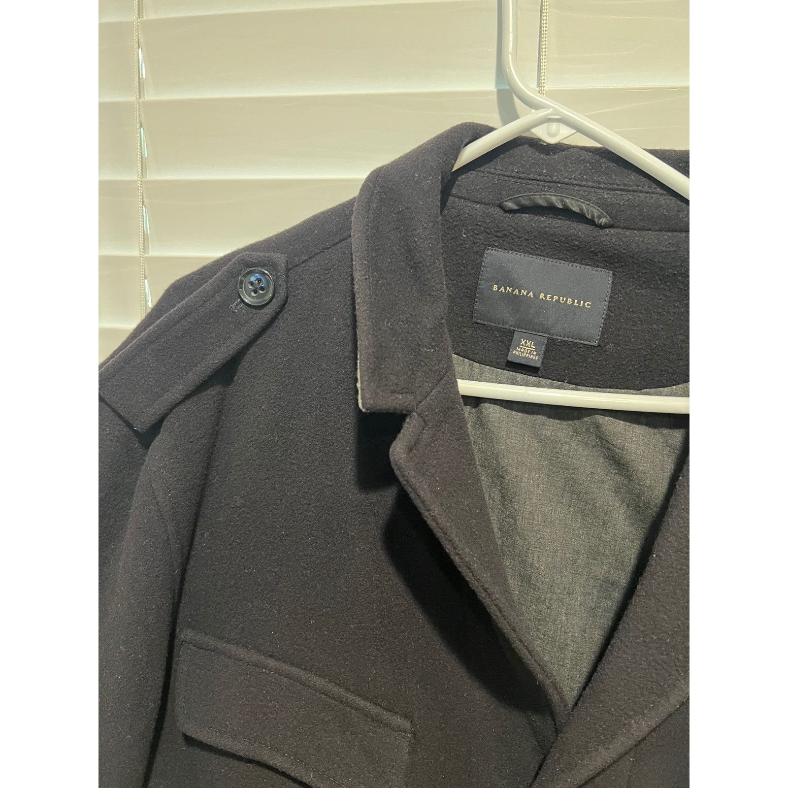 Banana Republic Banana Republic XXL Blue Wool Blend Military Style Jacket Co Size US XXL / EU 58 / 5 - 3 Thumbnail