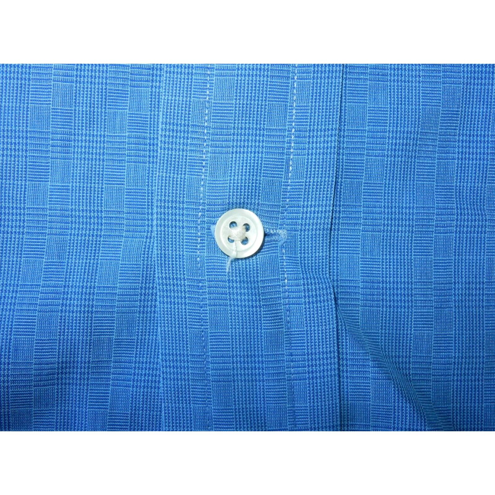 Faconnable VINTAGE Façonnable Men’s Dress Shirt Size 15.5 Long Sleeve Plaid Blue Casual Size 40R - 4 Thumbnail