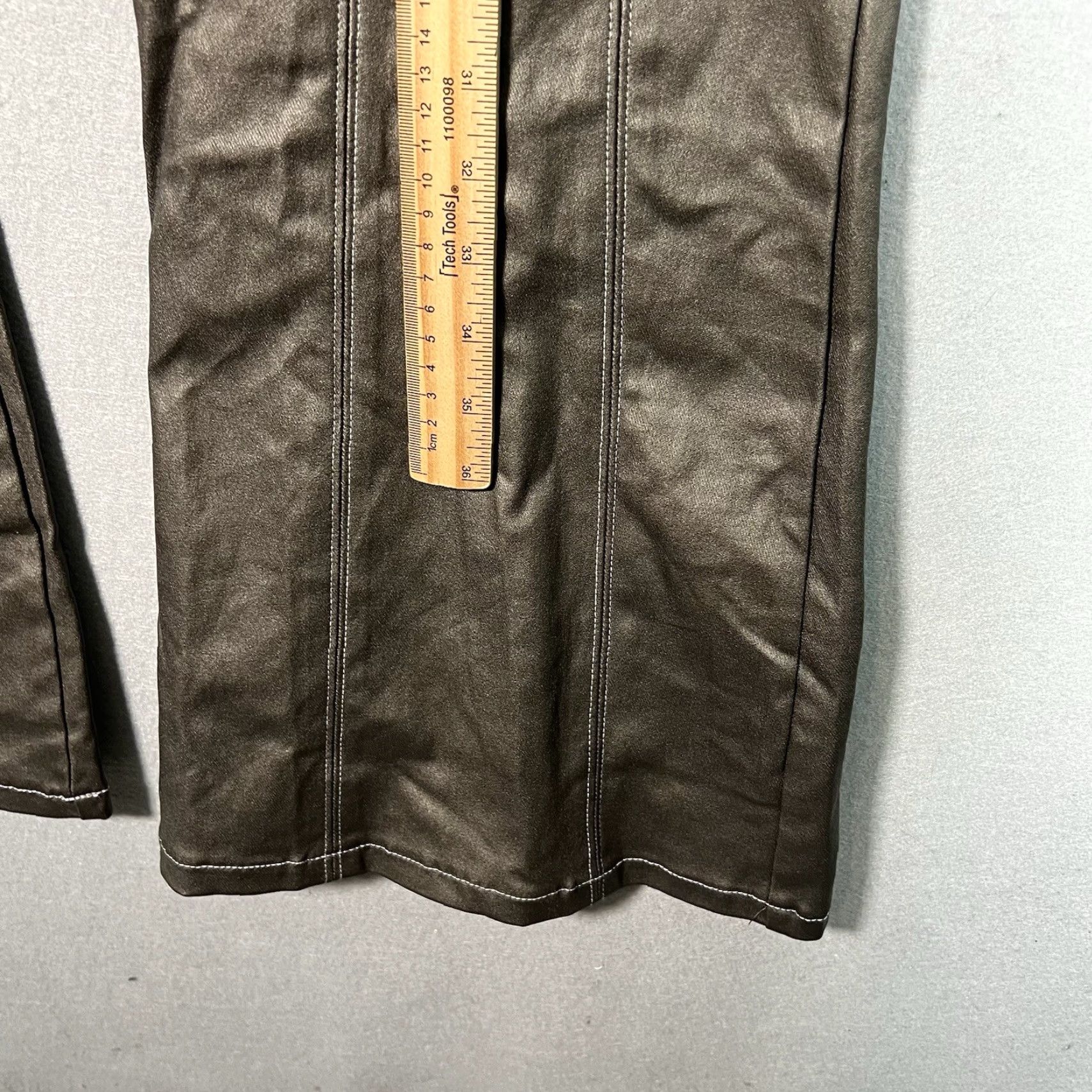 Fashion Nova NWT Fashion Nova Faux Leather Flare Moto Pants Bronze Bottoms M Brown Womens Flared Pants 28in Waist Inseam 32in Zipper Leather Style Chino Shoes? Size 32" / US 10 / IT 46 - 3 Thumbnail