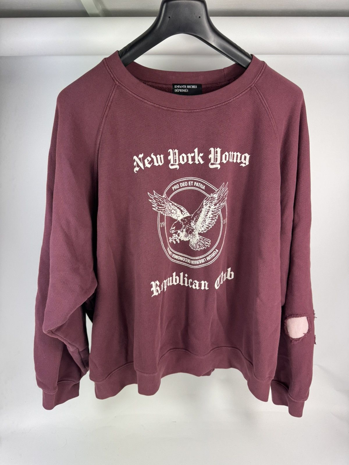Enfants Riches Deprimes NEW YORK YOUNG REPUBLICAN CLUB BURGUNDY JUMPER Size US XL / EU 56 / 4 - 1 Thumbnail