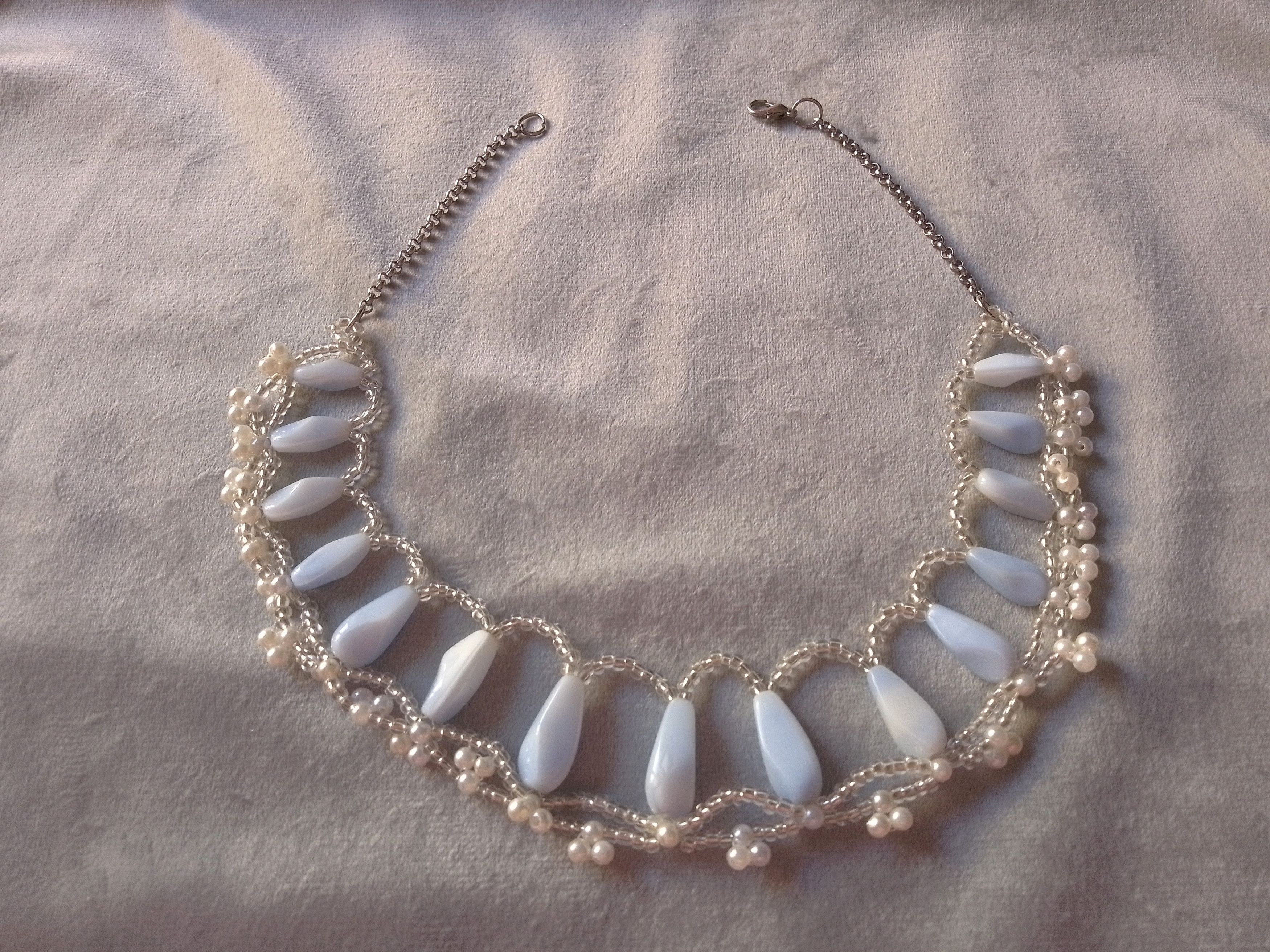 Handmade Necklace Tumbled Blue Quartz Stones Elegant Wedding Size ONE SIZE - 4 Thumbnail