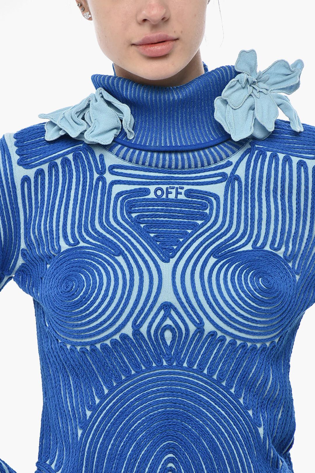 Off-White og1mm0426 Turtleneck Sweater in Blue Size M / US 6-8 / IT 42-44 - 3 Thumbnail