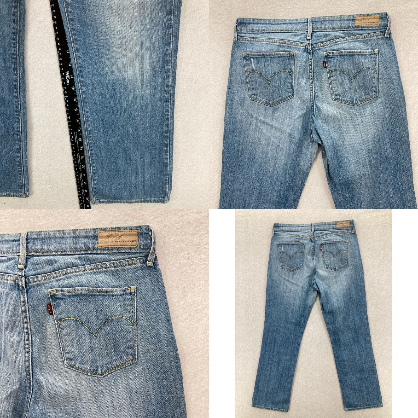 Levi's Levi's Demi Curve Womens Sz 12 Straight Leg Light Wash Blue Jeans Size 24" / US 00 / IT 34 - 8 Thumbnail