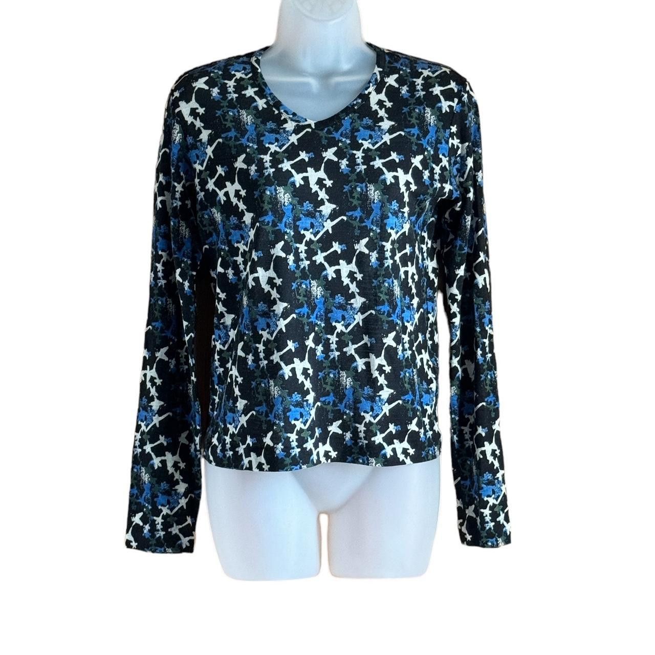 Yohji Yamamoto Y’s by Yohji Yamamoto Printed Wool V-Neck Top Size S / US 4 / IT 40 - 1 Thumbnail