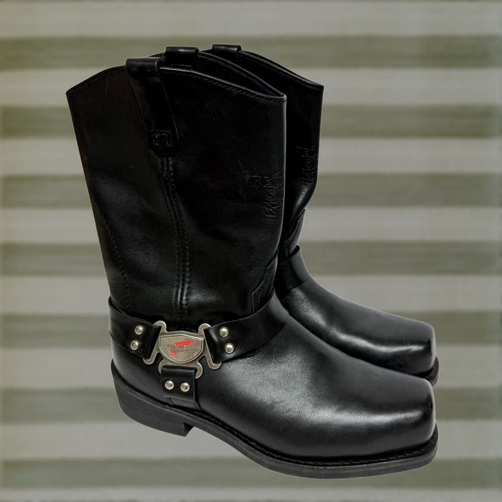 Red Wing Boots 9075 Harley Ninja Genuine Black Leather Lace Up Men’s 11D US/44EU Red Wing Red Wing Boots 9075 Harley Ninja Genuine Black  main image 4