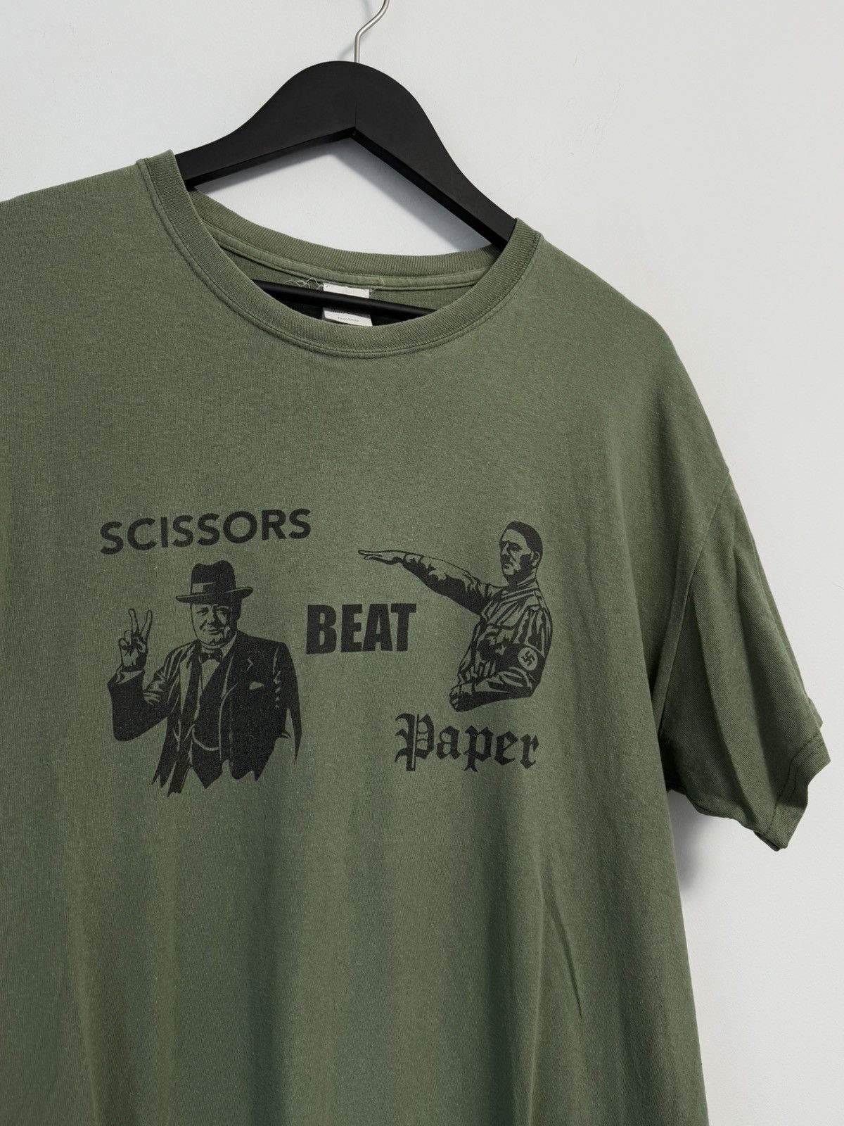 Band Tees × Japanese Brand × Vintage Scissors Beat Paper T-shirt Military Army Style Size US M / EU 48-50 / 2 - 4 Thumbnail