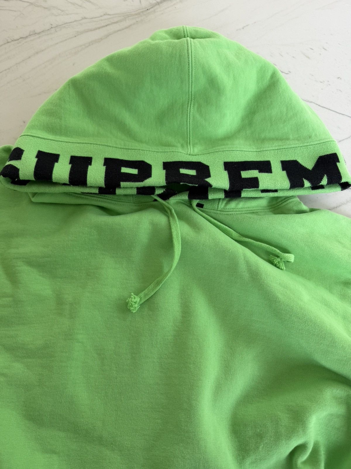 Supreme Supreme Text Rib Hooded Sweatshirt in lime green Size US XL / EU 56 / 4 - 3 Thumbnail