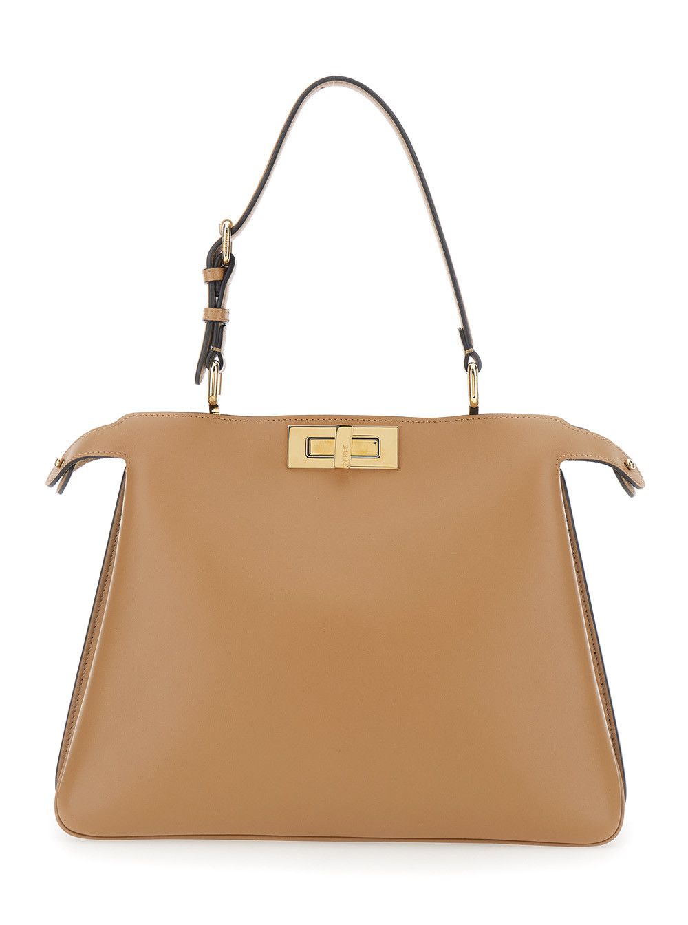 Fendi 'Peekaboo Soft Medium' Beige Handbag with Adjustable and Removable Handle and Turn Lock Closure on Both Sides in Leather Women Size ONE SIZE - 1 Thumbnail