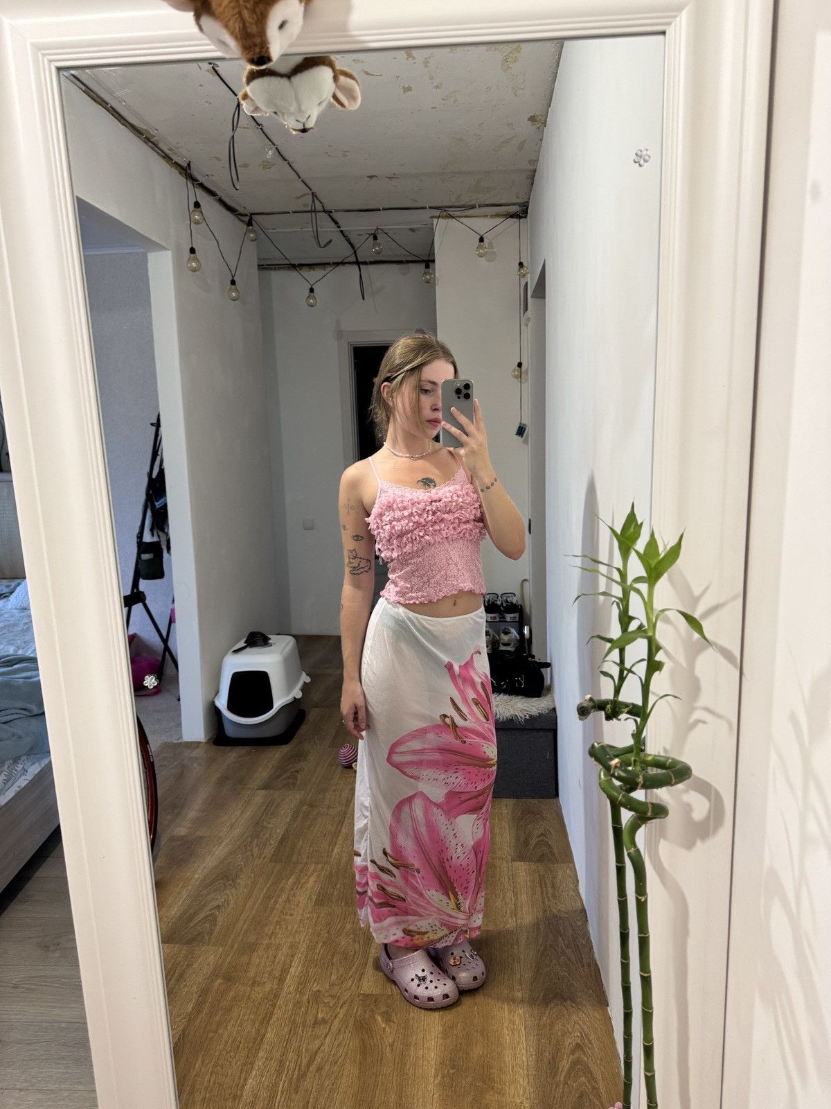 Vintage LILY MESH JEAN PAUL GAULTIER PRINTED MAXI SKIRT Size 28" / US 6 / IT 42 - 2 Thumbnail
