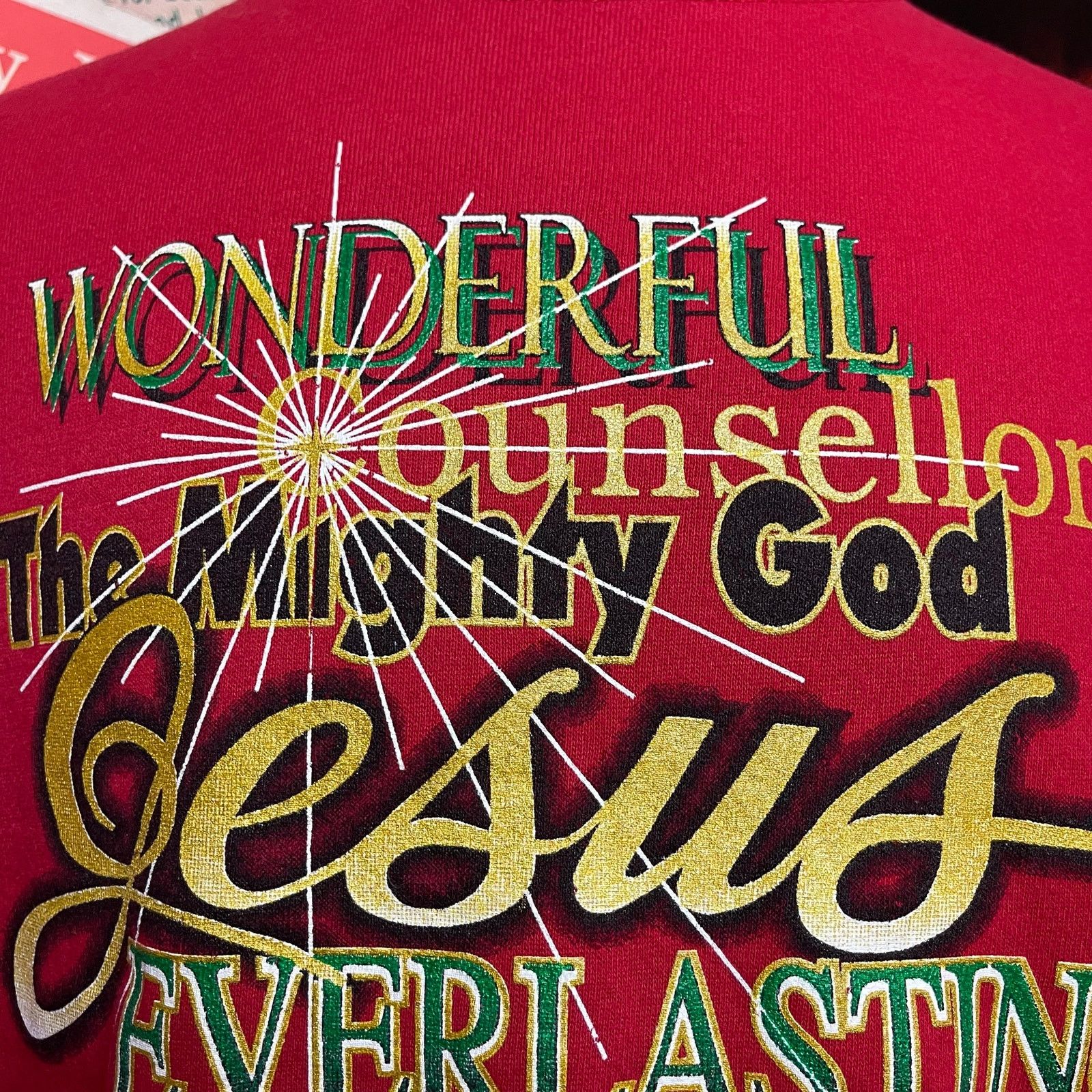 Vintage Vintage The Mighty God Wonder Counsellor 1997 Jesus Crewneck Size US XL / EU 56 / 4 - 2 Thumbnail