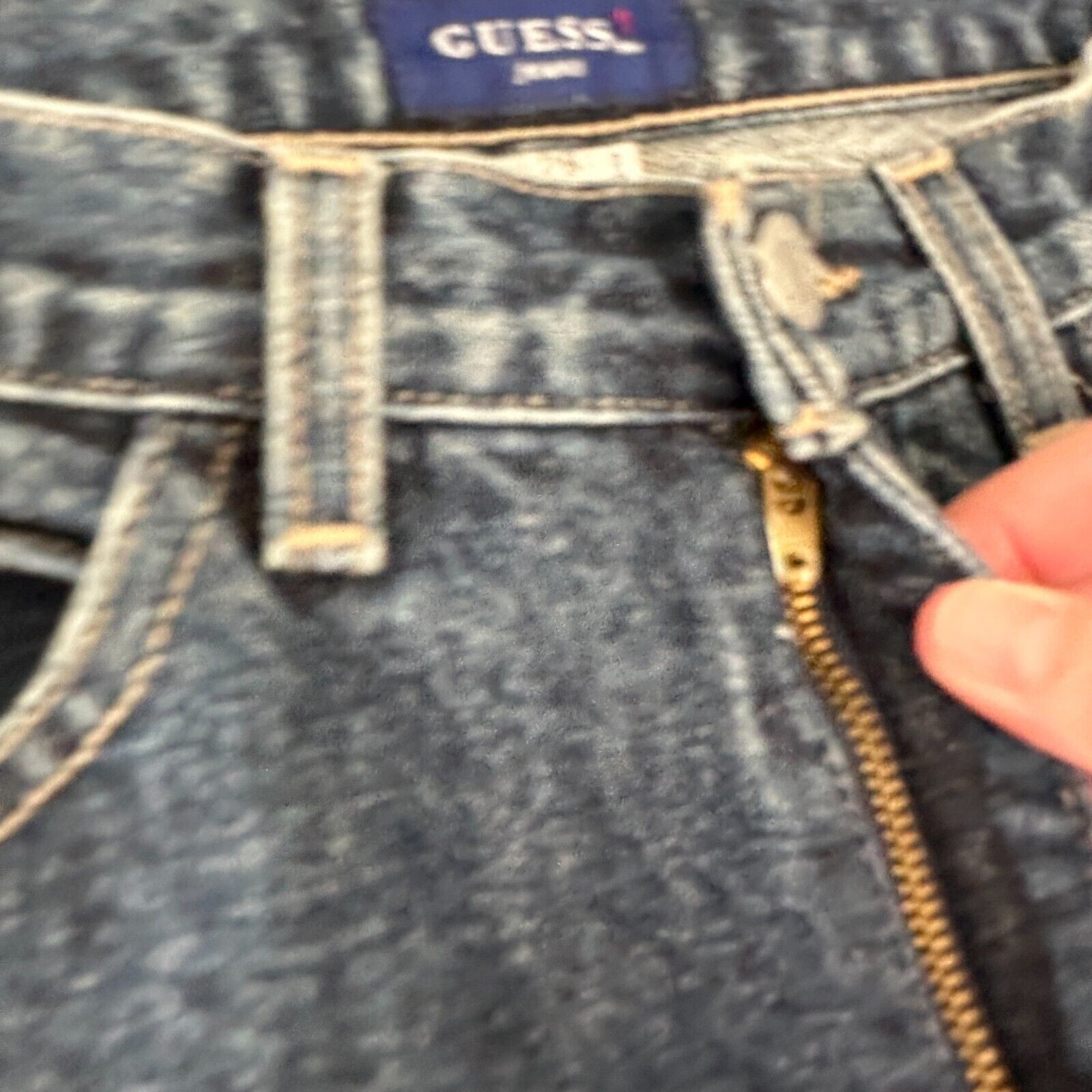Guess Guess Dark Blue Wash Distressed Slim Leg Raw Hem Denim Jeans Size 28" / US 6 / IT 42 - 12 Thumbnail