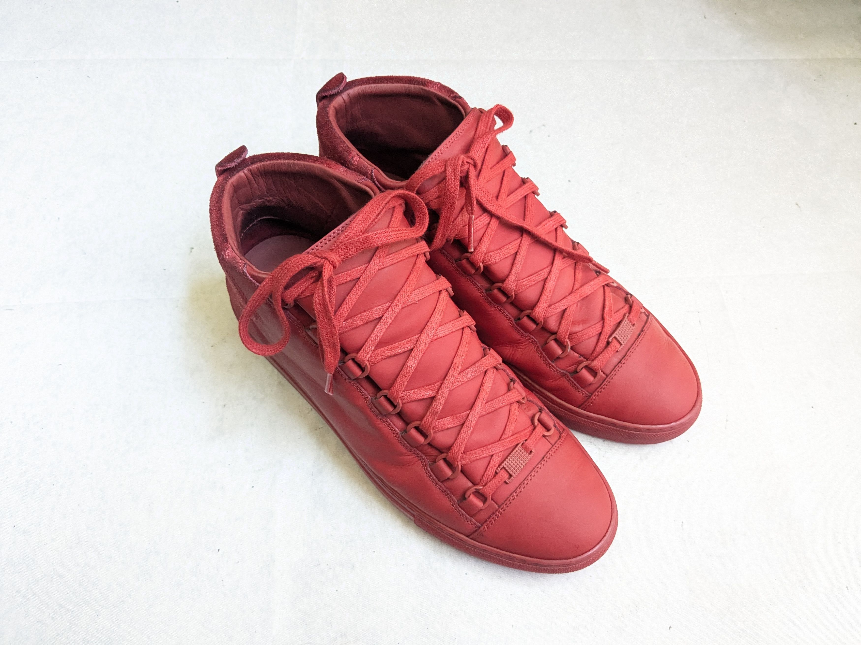Balenciaga Balenciaga Arena Sneakers Red 10 High Tops Leather Size US 10 / EU 43 - 4 Thumbnail