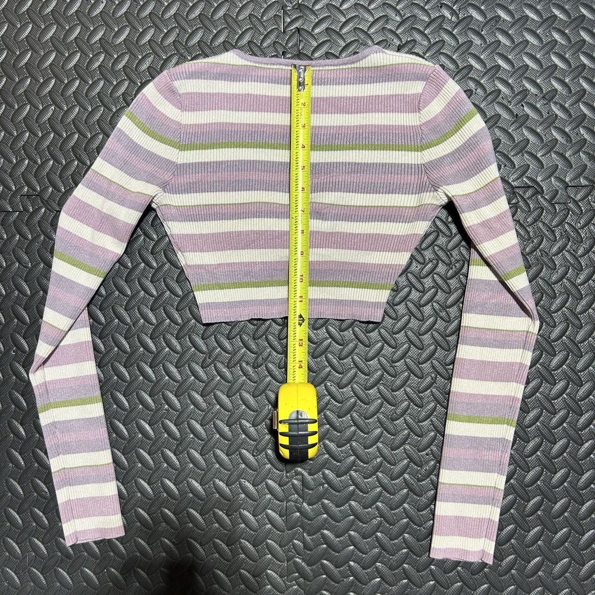 Other Olivaceous Crop Top Ruched Striped Women’s Small Pastel Size S / US 4 / IT 40 - 9 Thumbnail