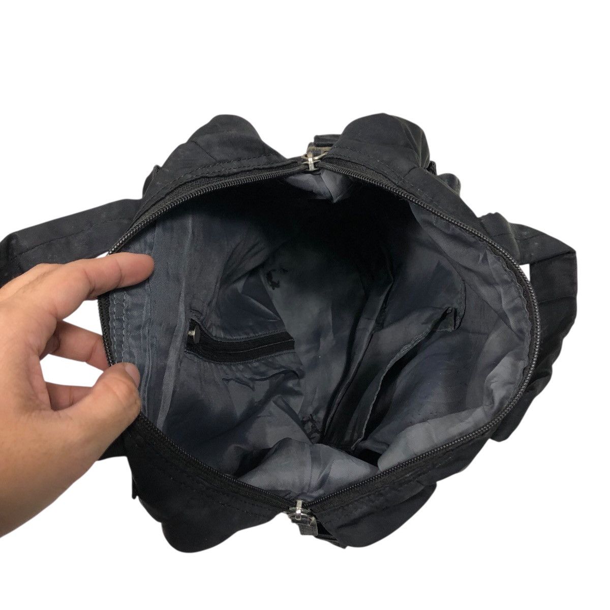Yohji Yamamoto 📌Rich Black Bag Pack Biker Style Y'Saccs Bondage Design Size ONE SIZE - 8 Thumbnail