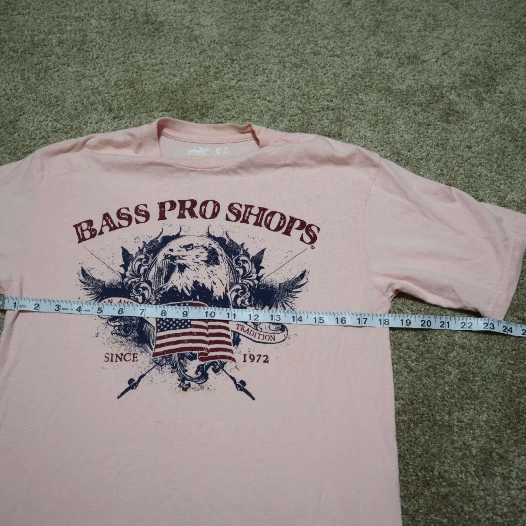 Bass Pro Shops Bass Pro Shop T-Shirt Men S Pink Short Sleeve Cotton Logo Patriotic 2010s Size US S / EU 44-46 / 1 - 4 Thumbnail