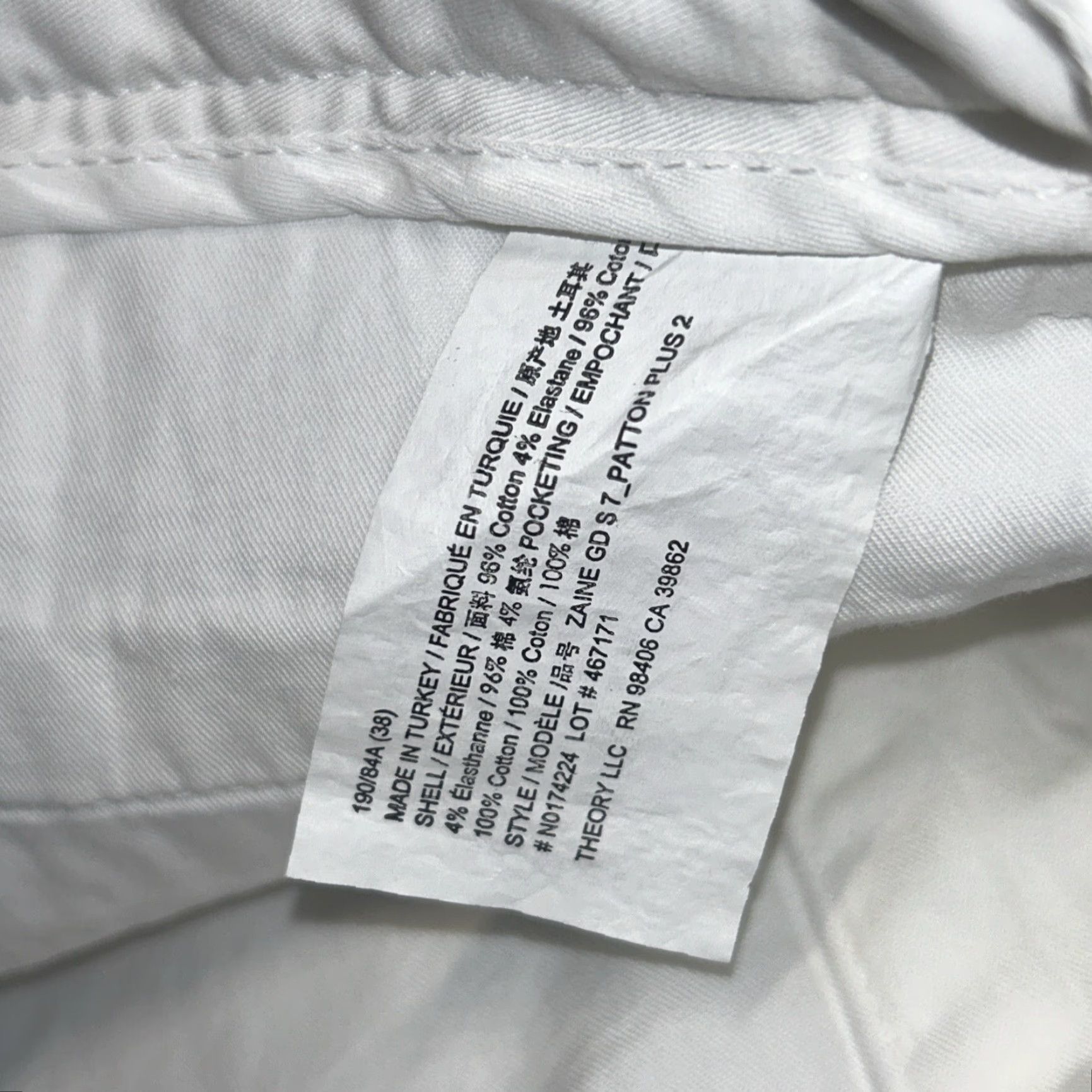 Theory Theory Mens Shorts 38 White Flat Front Summer Casual Mens 38 White Theory Beck PP Solid Cotton Blend Stretch Flat Front Zip Regular Summer Mens Size US 38 / EU 54 - 2 Thumbnail