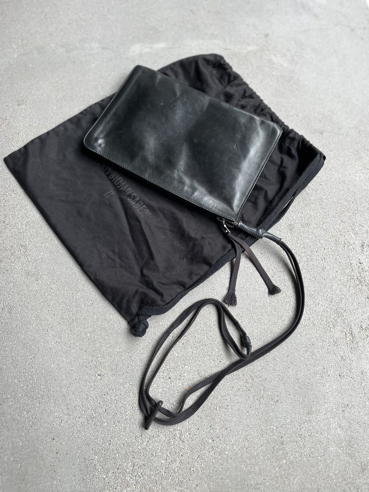 Boris Bidjan Saberi BBS • Zip-Around Wallet Bag • Black Smooth Leather Size ONE SIZE - 3 Thumbnail