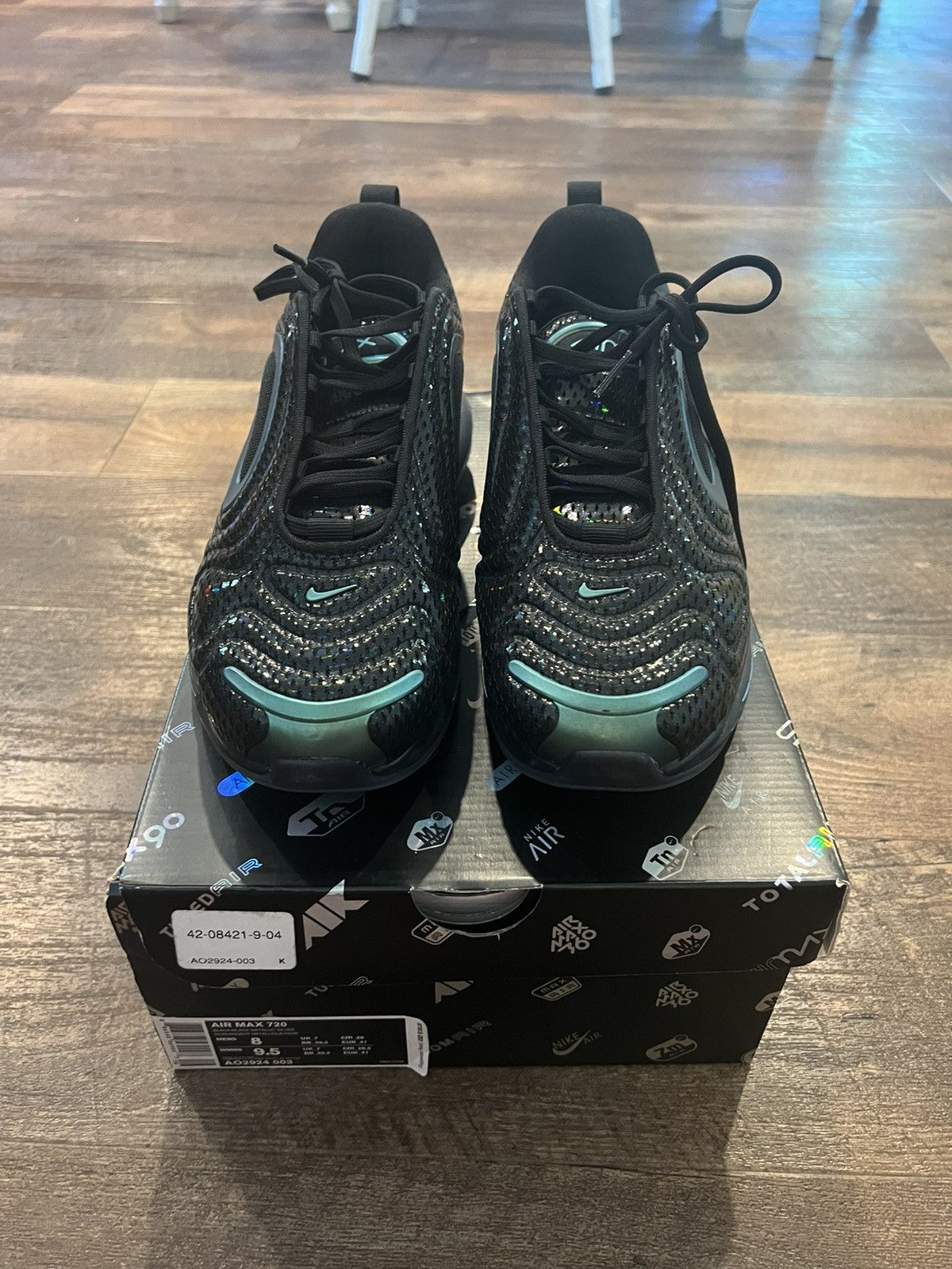 Nike Nike Air Max 720 Black Iridescent Green Size 8 Size US 8 / EU 41 - 4 Thumbnail