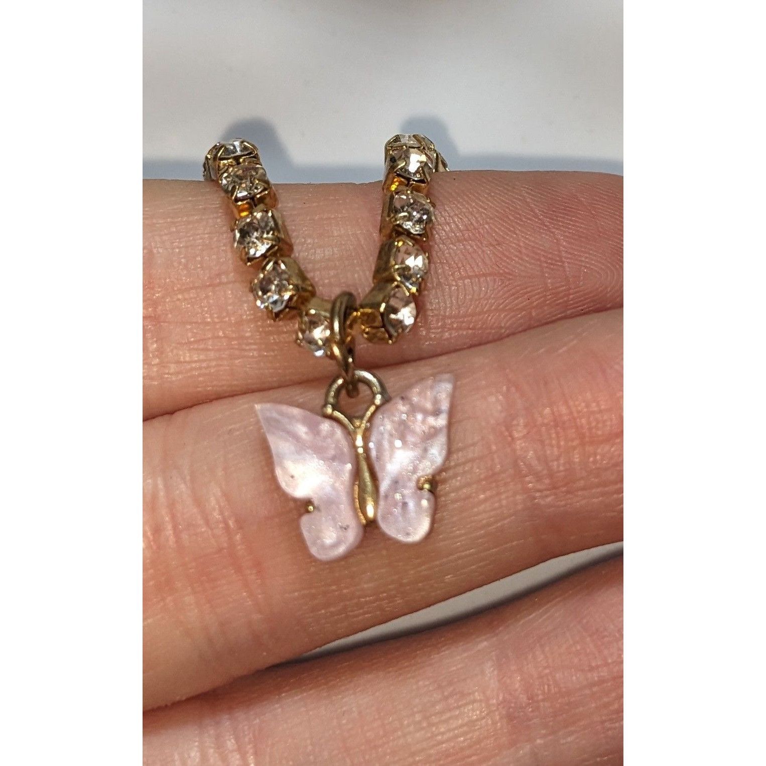 Other Coquette Fairycore Rhinestone Butterfly Pendant Necklace Size ONE SIZE - 2 Thumbnail