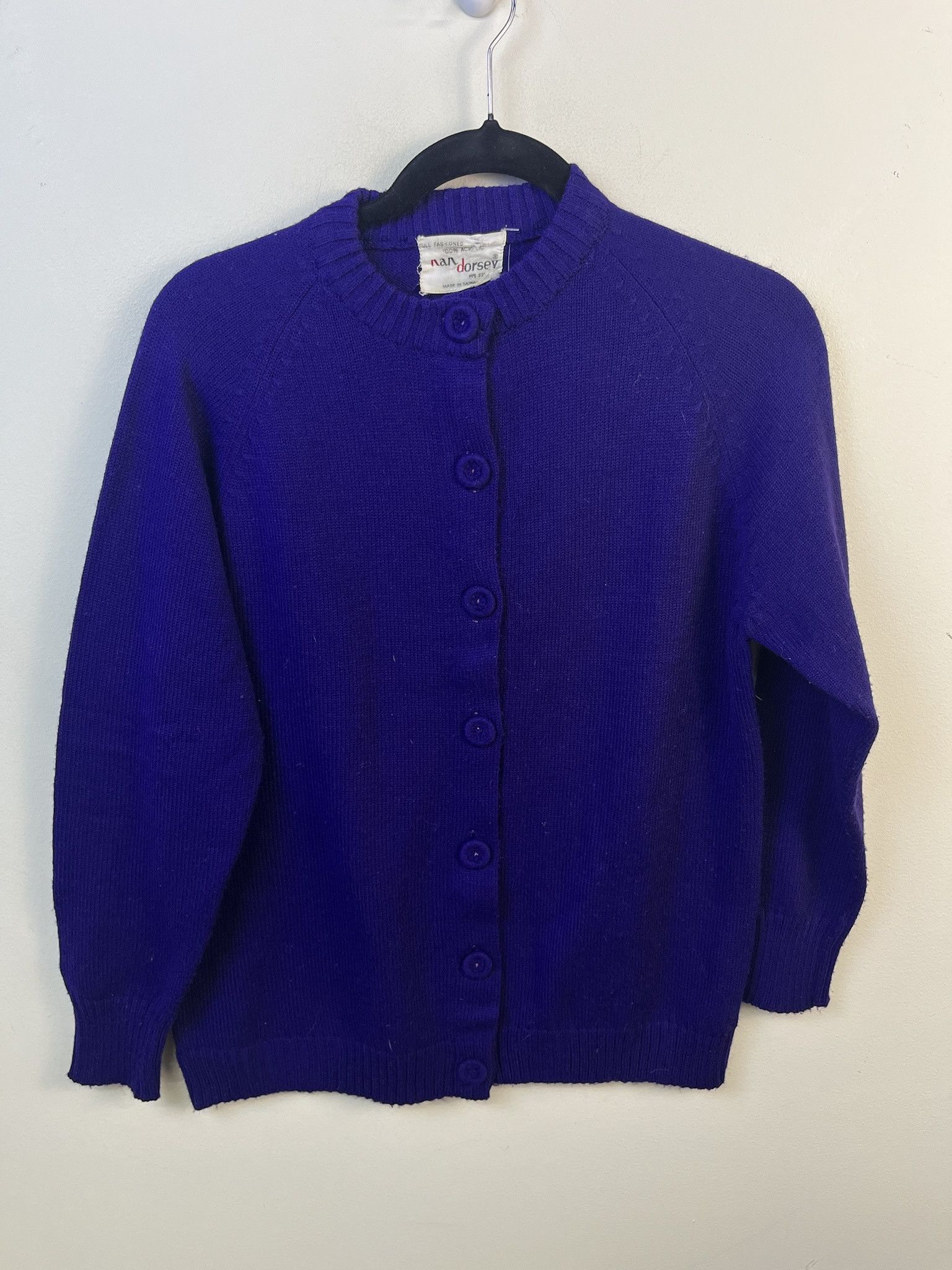 Other Vintage Knit Sweater 1990s Thick Knit nan Dorsey Purple Button Up Cardigan Size S Size US S / EU 44-46 / 1 - 1 Thumbnail