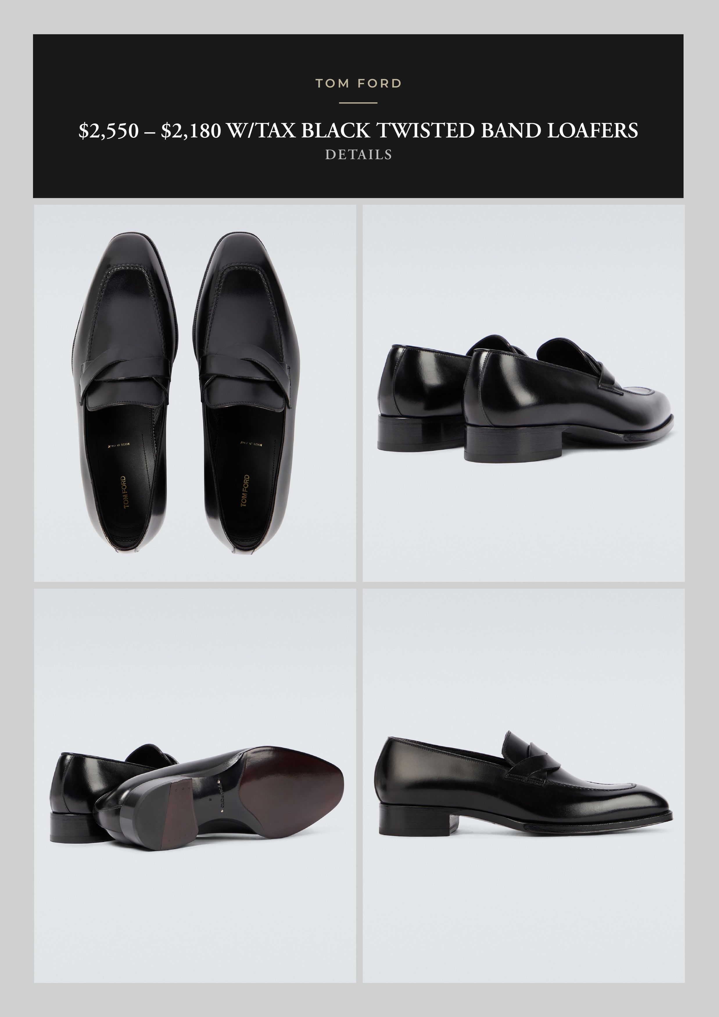 Tom Ford Best Dressed Rare Tall Heel $2,180 Twisted Band Loafers Size US 10 / EU 43 - 8 Thumbnail