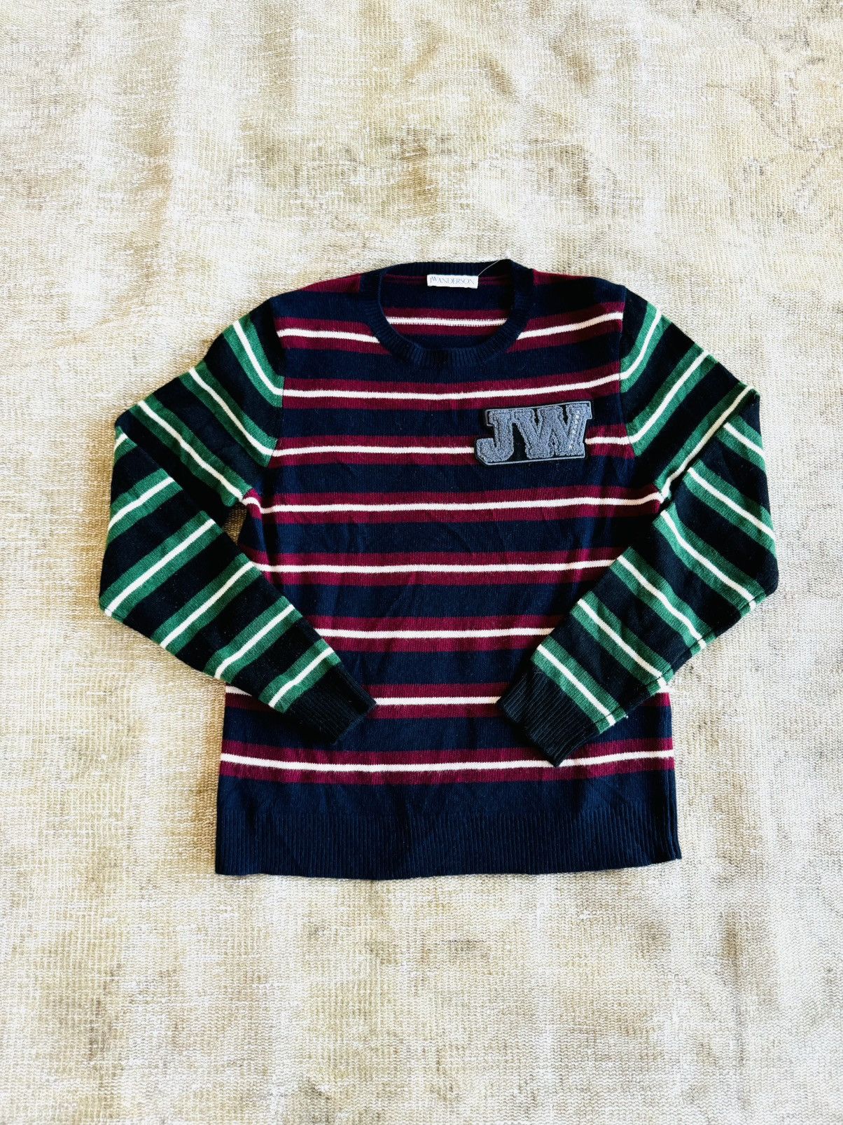 JW Anderson J.W. Anderson striped logo patch sweater jumper sz L Size US L / EU 52-54 / 3 - 1 Thumbnail