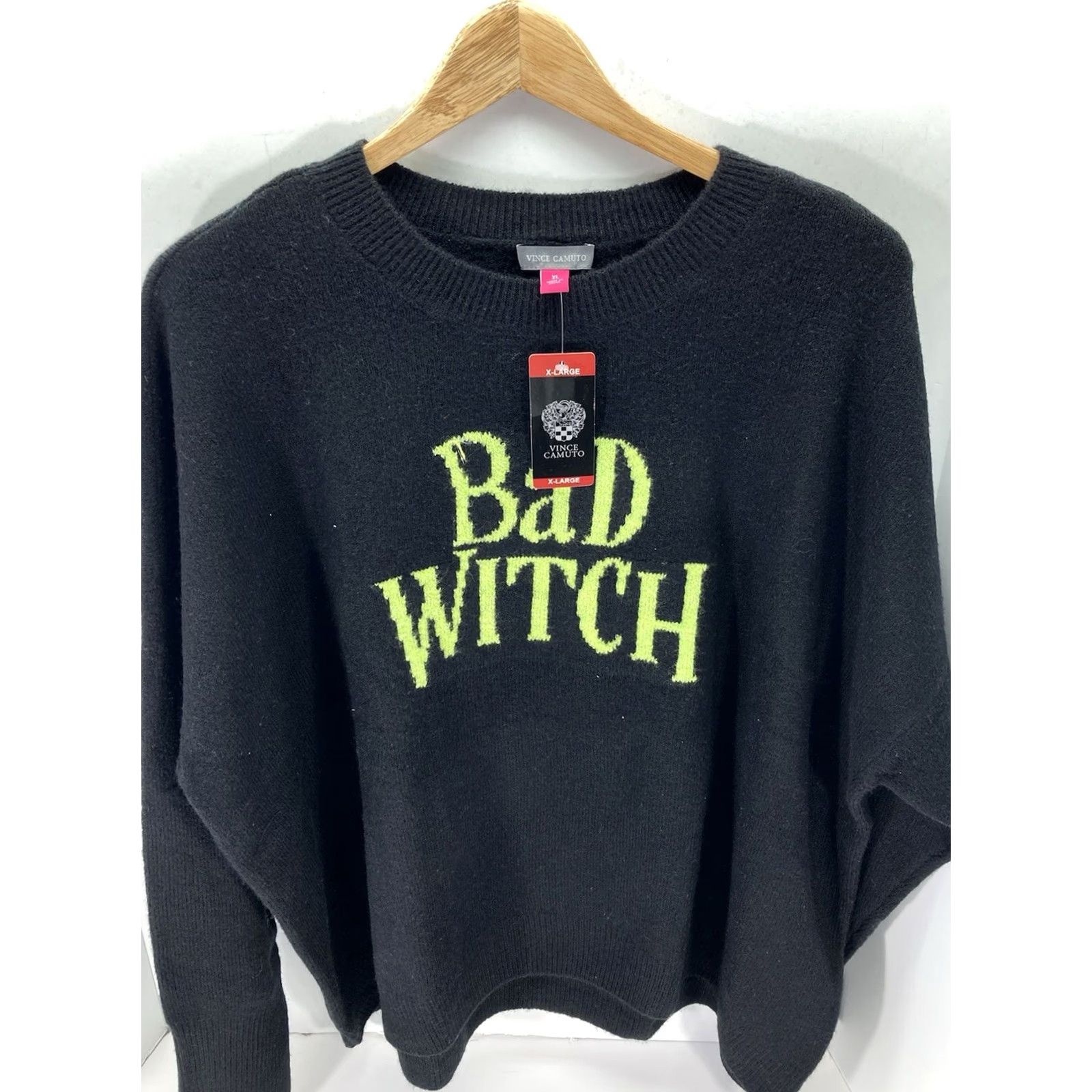 Vince Camuto Vince Camuto Sweater Women XL Black Halloween Pullover NWT Bad Witch Wicked Crew Neck Simulated Acrylic Polyester Spandex Shirt Size XL / US 12-14 / IT 48-50 - 2 Thumbnail