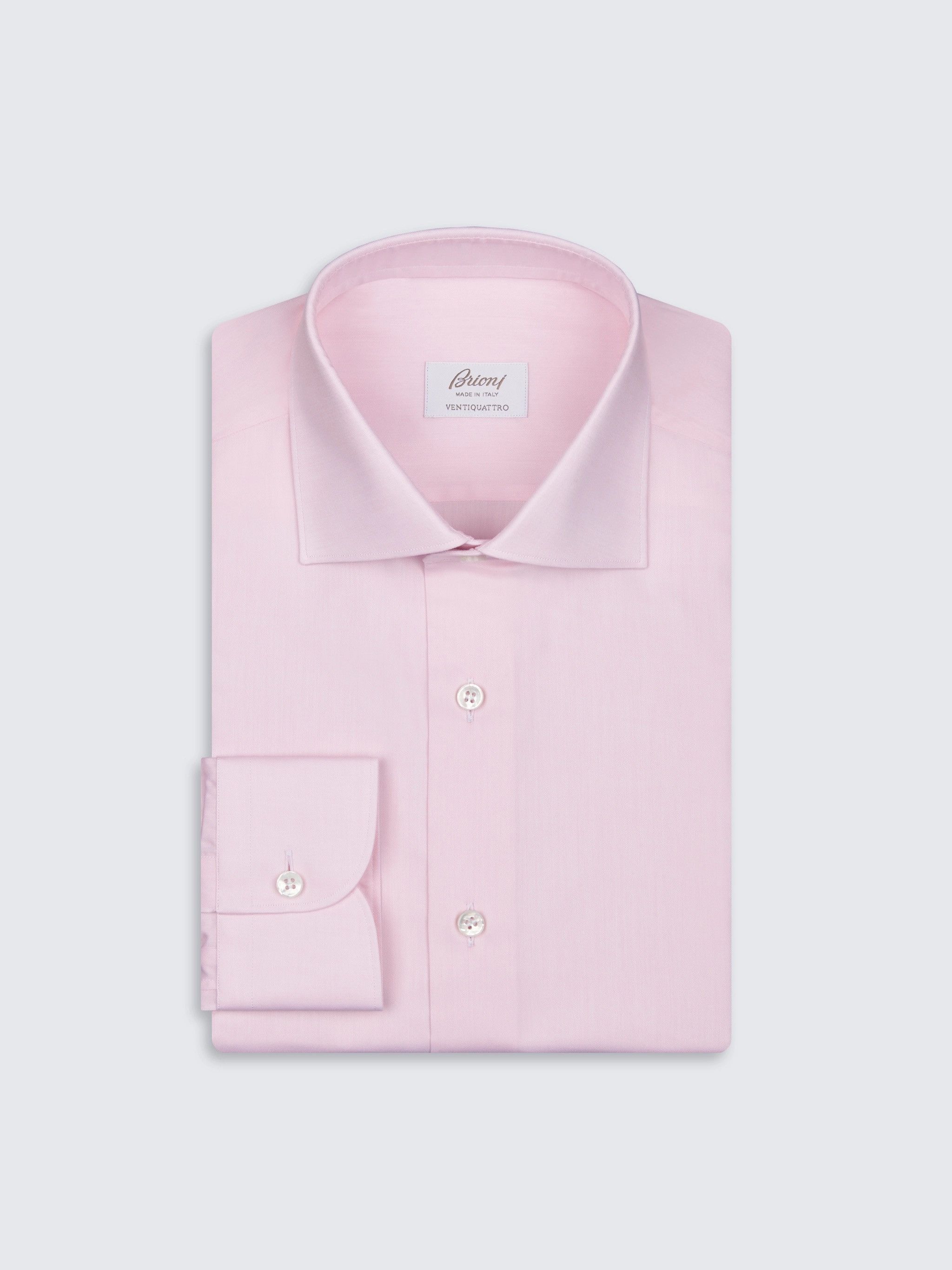 Brioni Brioni Pink Ventiquattro Cotton Formal Shirt Size US M / EU 48-50 / 2 - 1 Thumbnail