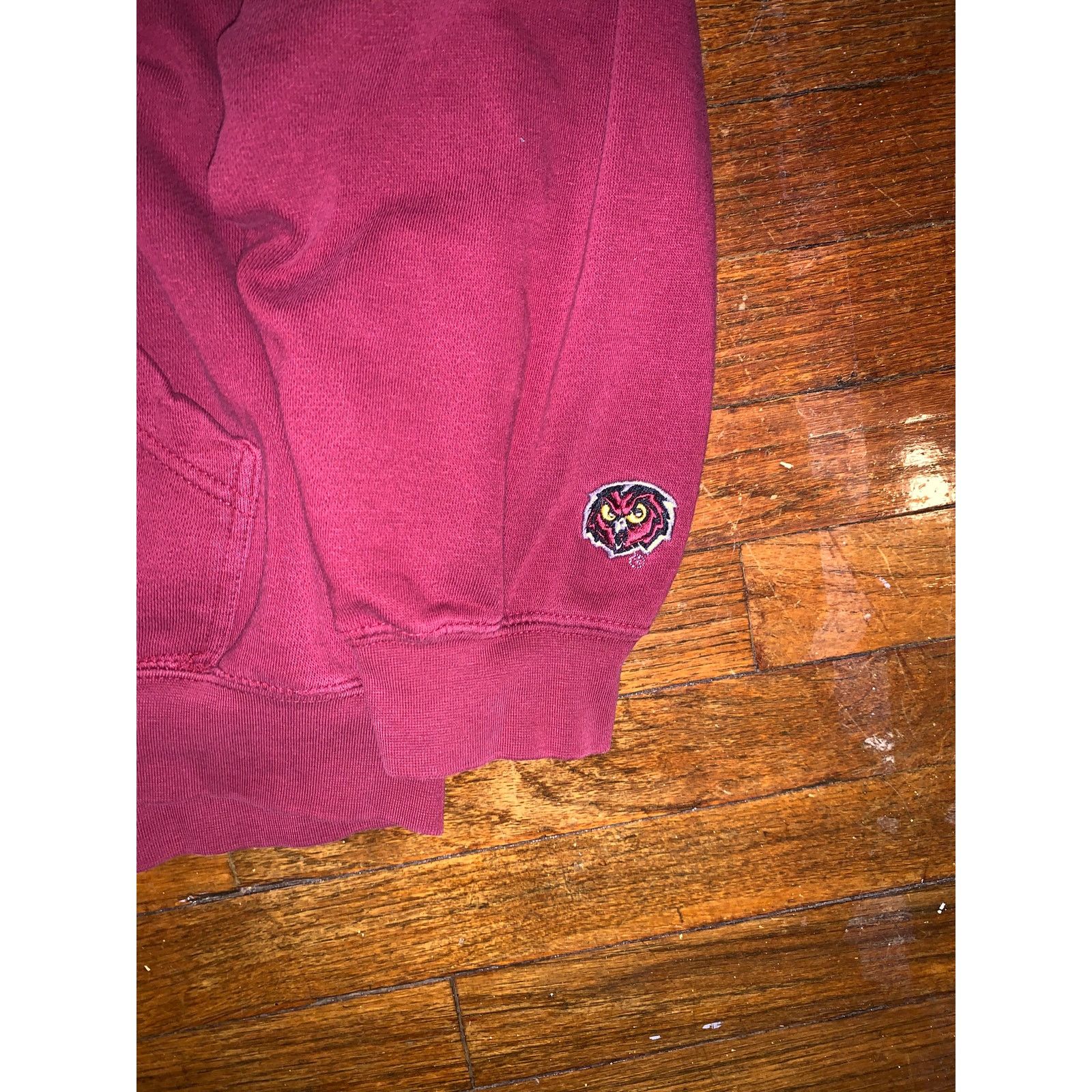 Vintage Temple Owls Hoodie Crimson Red Embroidered OVB Large Size US L / EU 52-54 / 3 - 3 Thumbnail