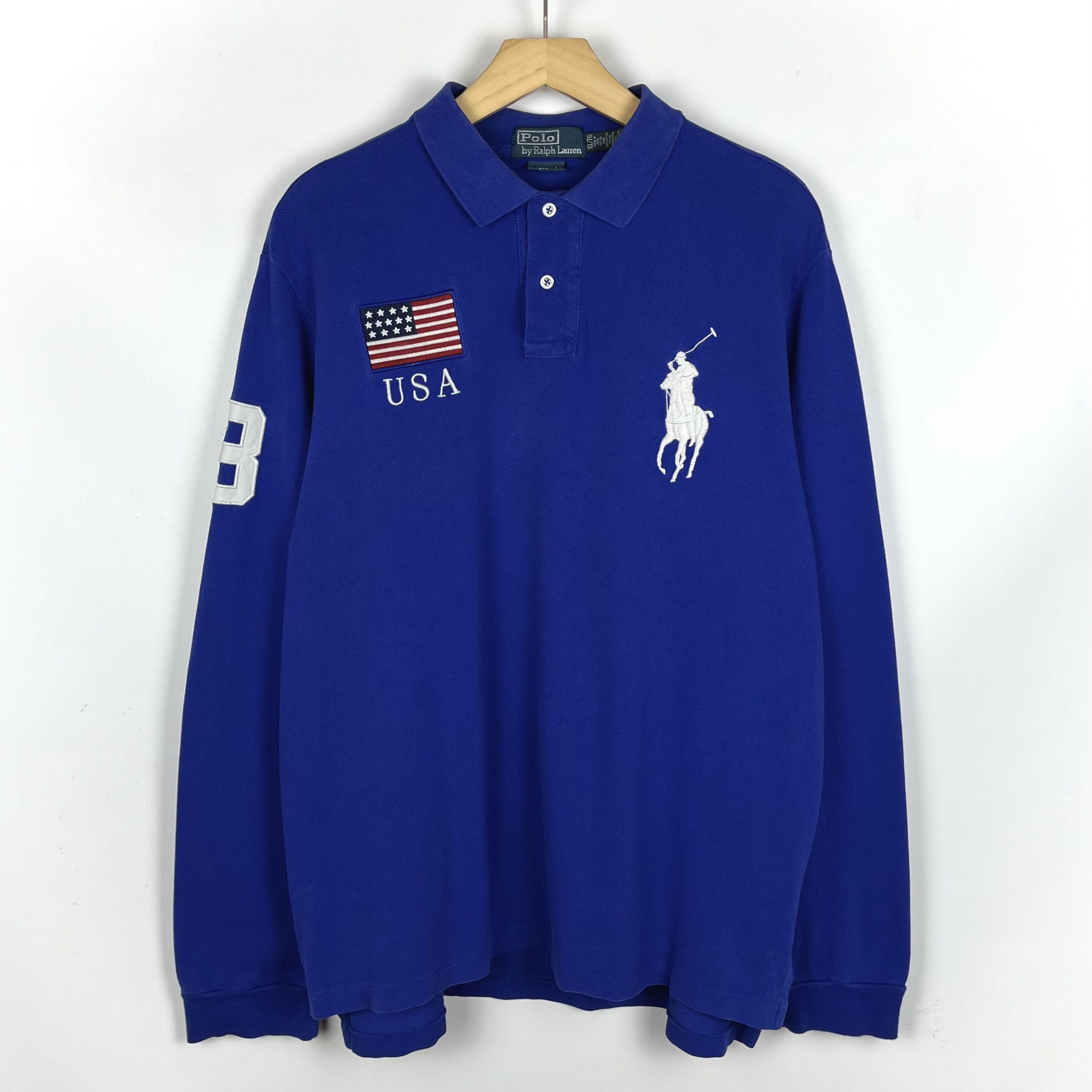 Polo Ralph Lauren Vintage Polo Ralph Lauren United States USA Rugby Shirt 90’s Size US XL / EU 56 / 4 - 1 Thumbnail