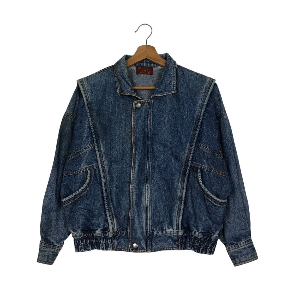 Japanese Brand 🔥VINTAGE BOMBER DENIM JACKET CELL TOKYO JAPAN ISSEY MIYAKE Size US S / EU 44-46 / 1 - 3 Thumbnail