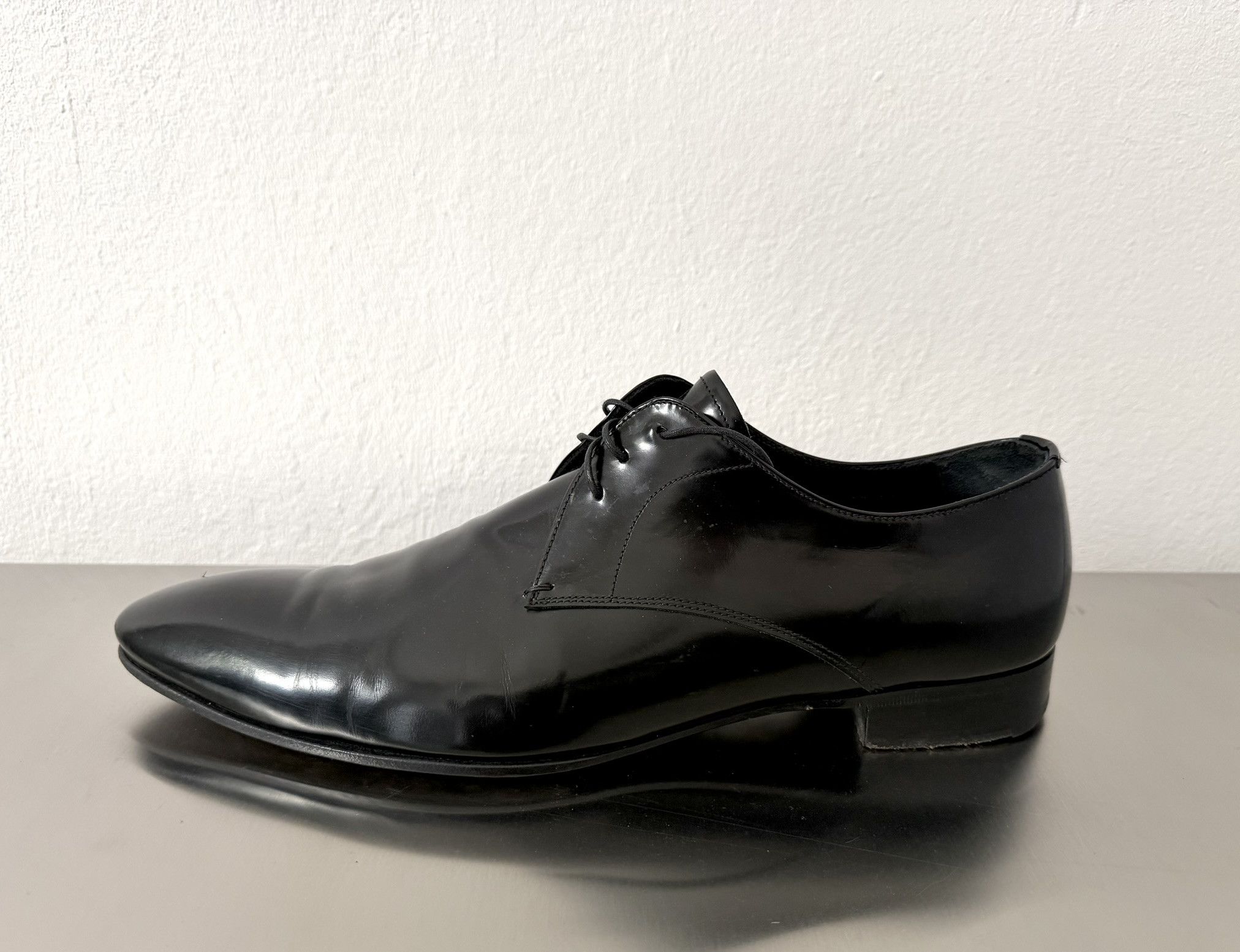 Prada Prada Black Leather Derby Shoes EU44 Made in Italy Size US 11 / EU 44 - 3 Thumbnail