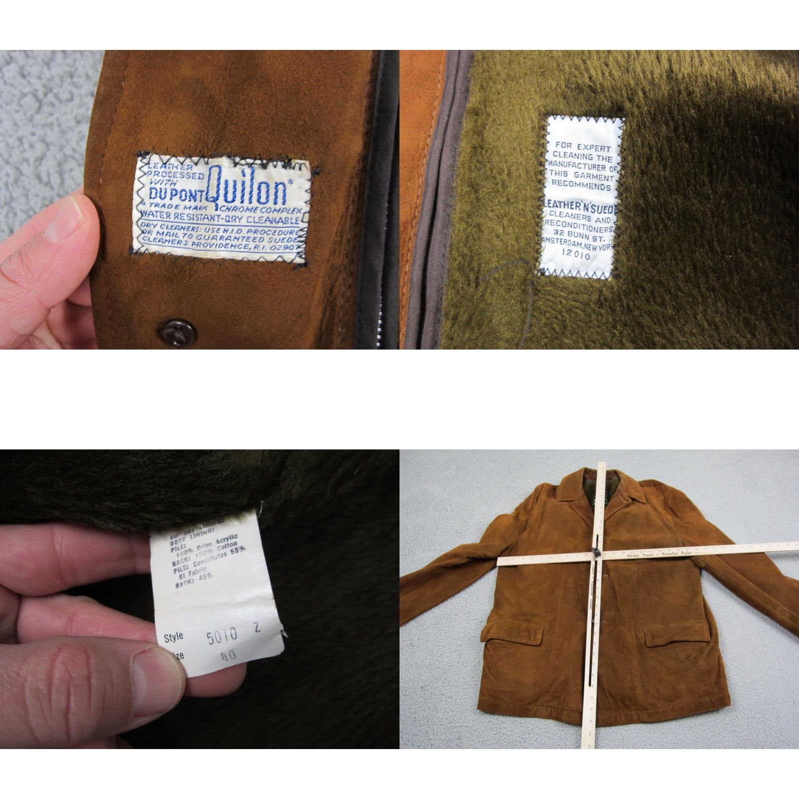 Vintage VINTAGE True Leather Jacket Mens 40 Brown Suede Sherpa 40s 50s 60s Parka 80s 90s Biker Motorcycle Western Mens Wear Size US XXS / EU 40 - 8 Thumbnail