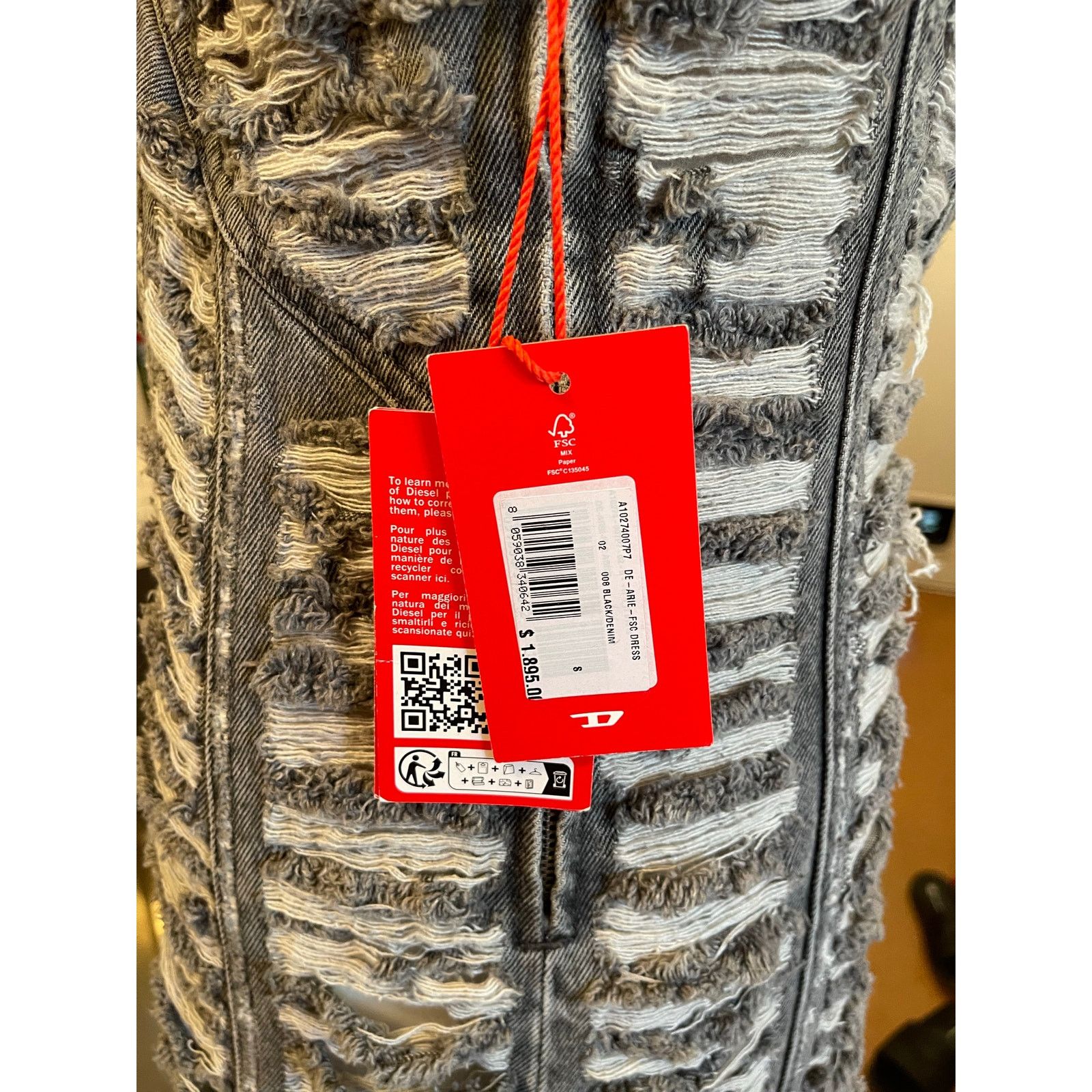 Diesel Diesel De-Arie-ads Distressed Denim Dress NWT Size Small Size S / US 4 / IT 40 - 7 Thumbnail
