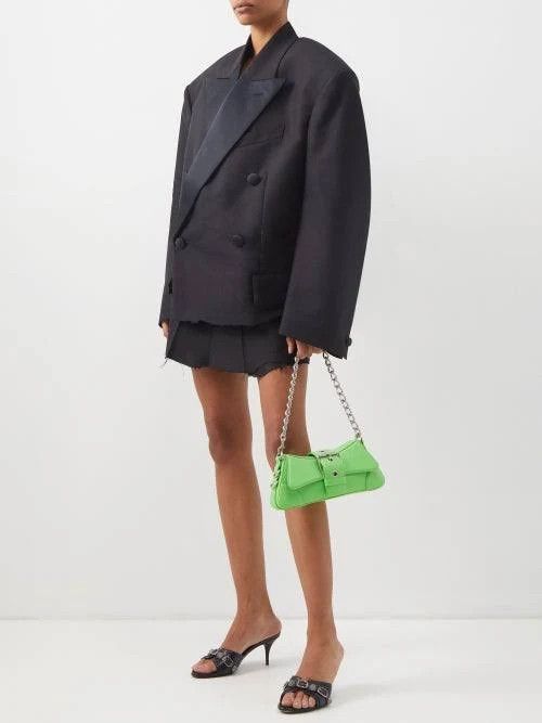 Balenciaga o1in1g1024 Dup / Cropped Tuxedo Blazer in Black Size XS / US 0-2 / IT 36-38 - 4 Thumbnail